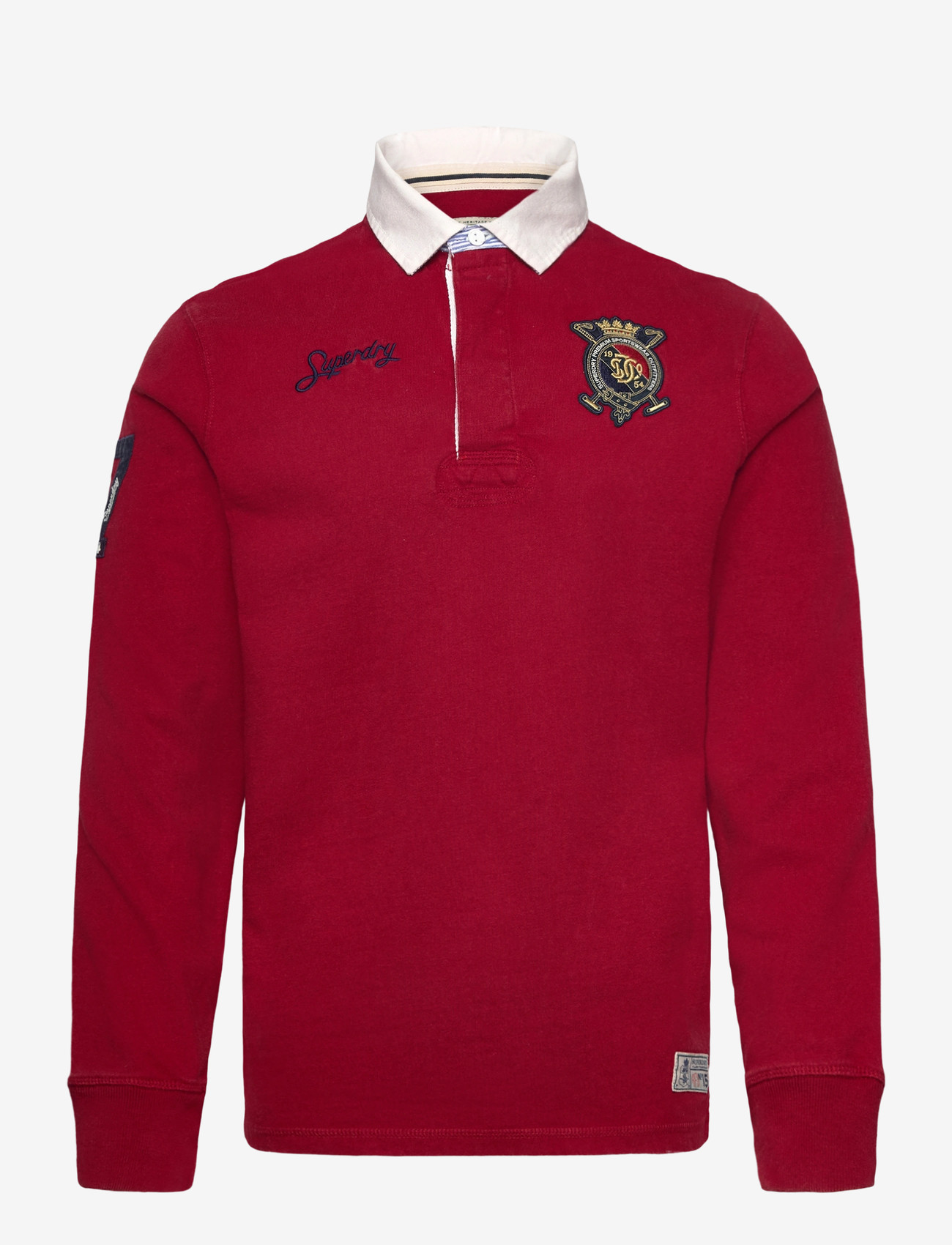 Superdry - DOUBLE EMBLEM RUGBY - pikkade varrukatega polod - prep red - 1