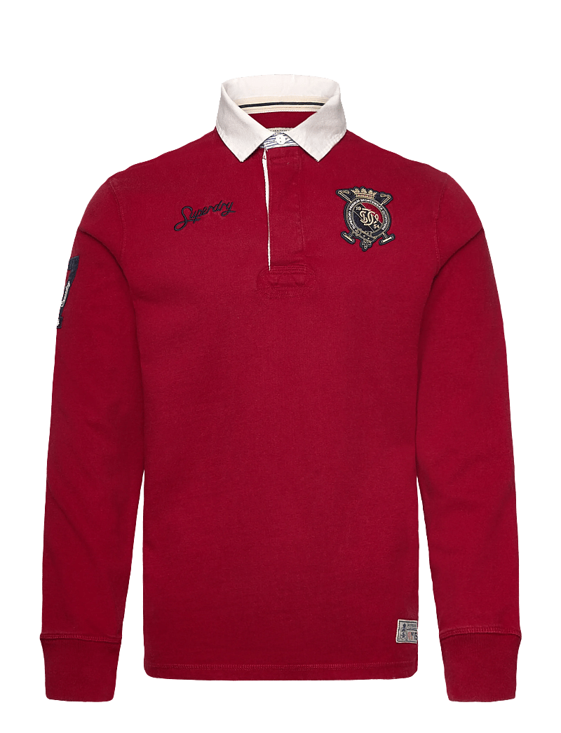 Superdry - DOUBLE EMBLEM RUGBY - pikkade varrukatega polod - prep red - 1