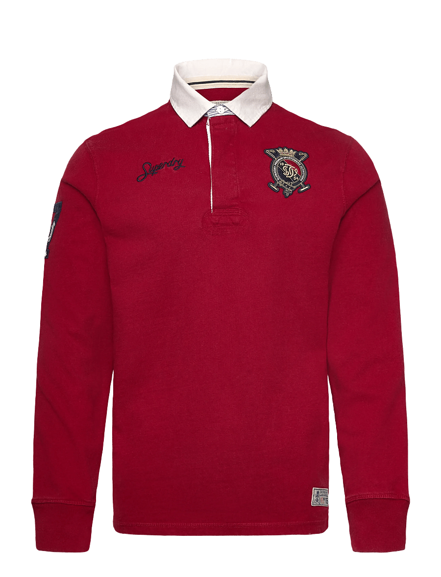 Superdry - DOUBLE EMBLEM RUGBY - pikkade varrukatega polod - prep red - 1