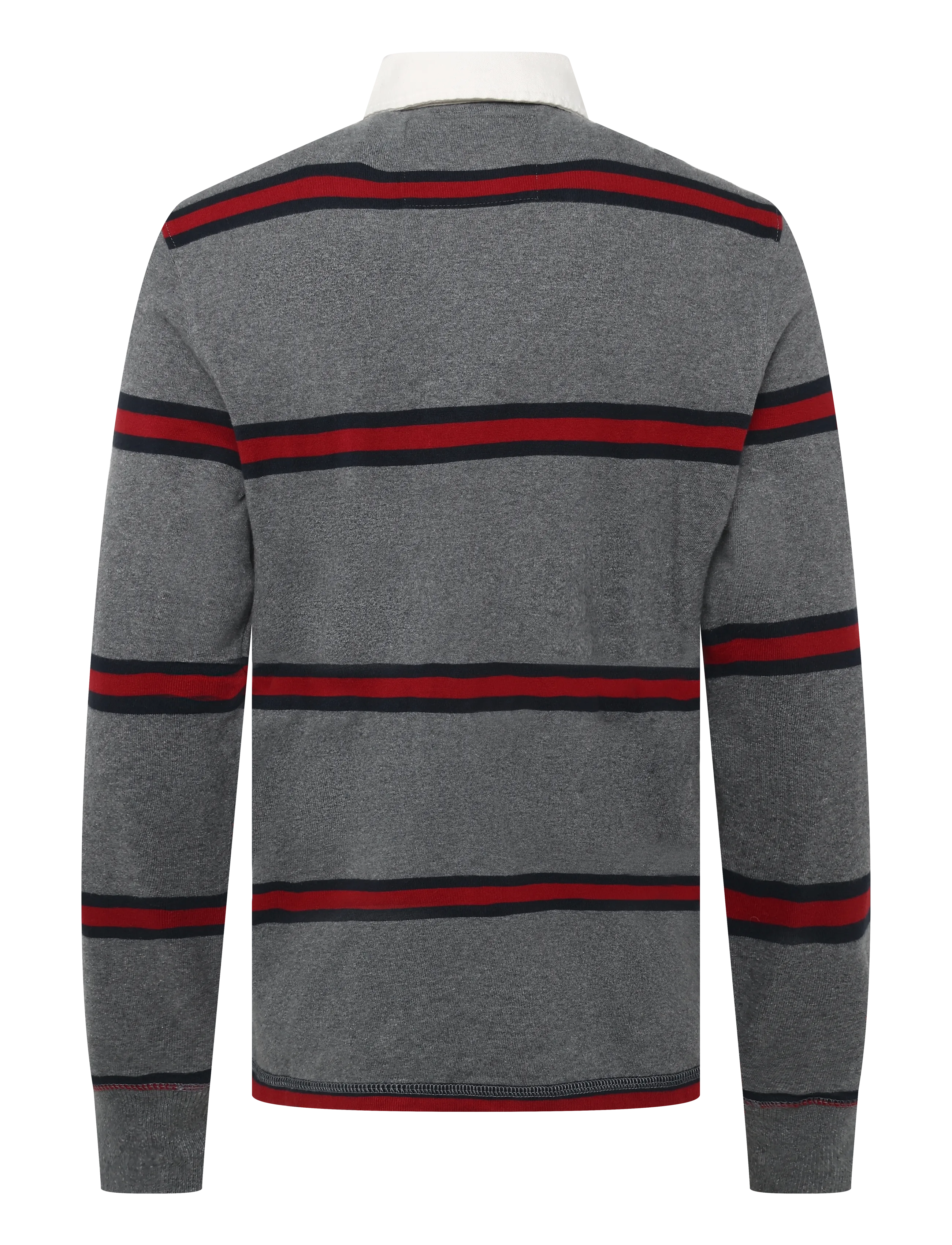 Superdry - DOUBLE EMBLEM STRIPE RUGBY - langärmelig - antique grey marl stripe - 2
