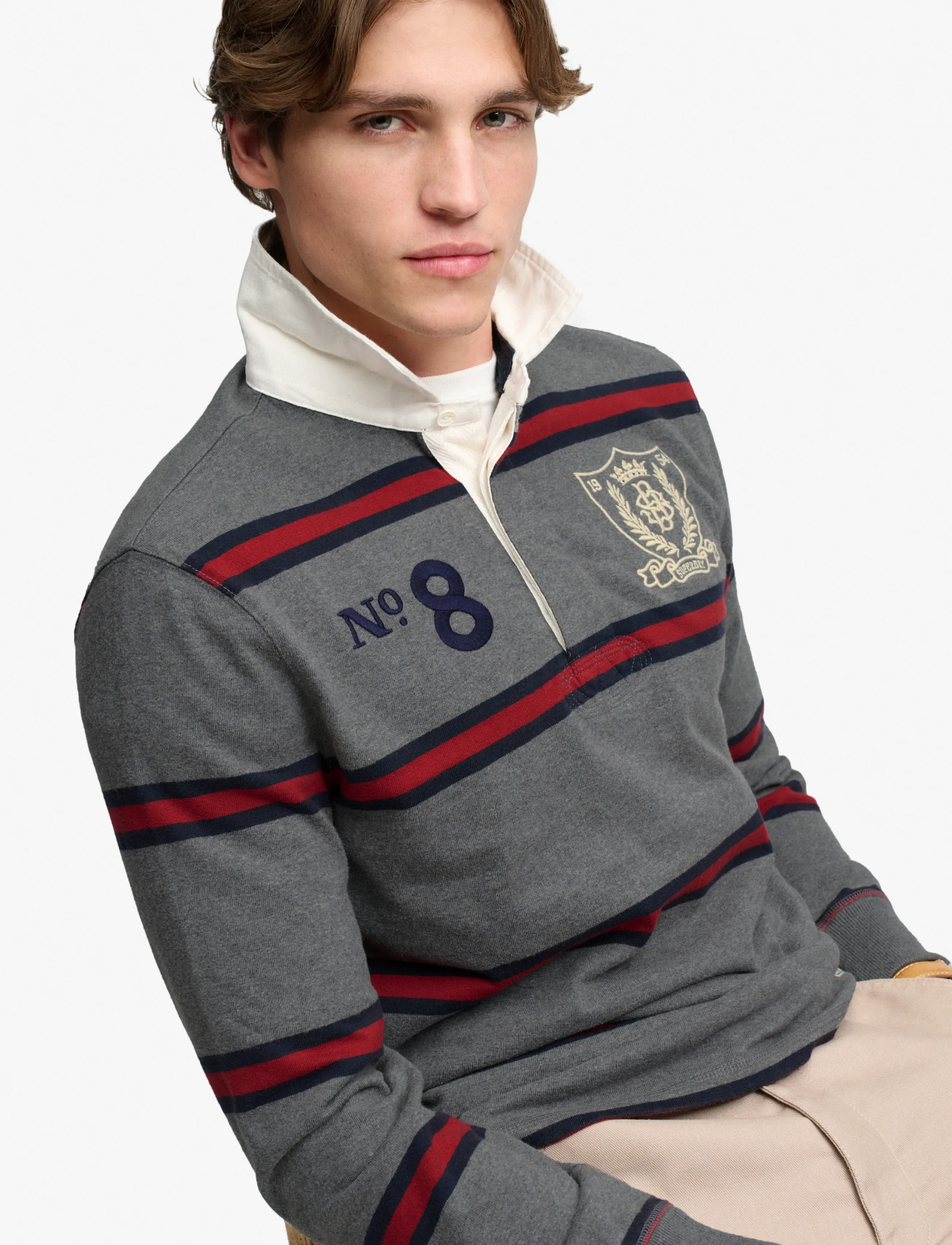 Double Emblem Stripe Rugby 4