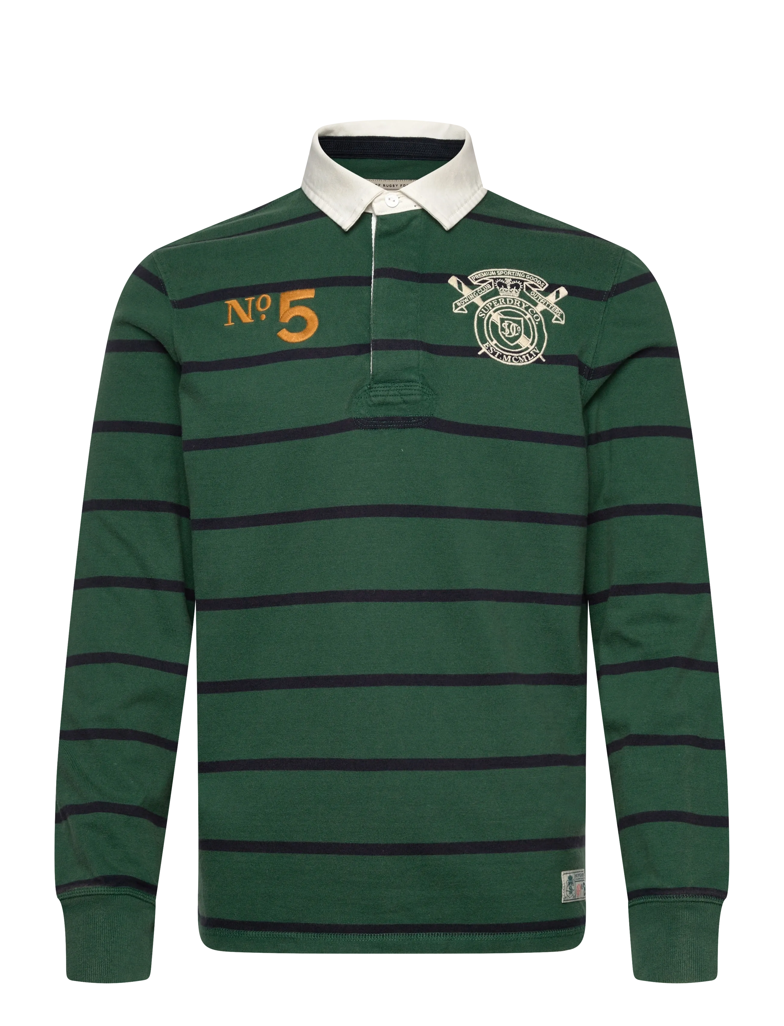 SUPERDRY Double Emblem Stripe Rugby Grün - XL - Herren