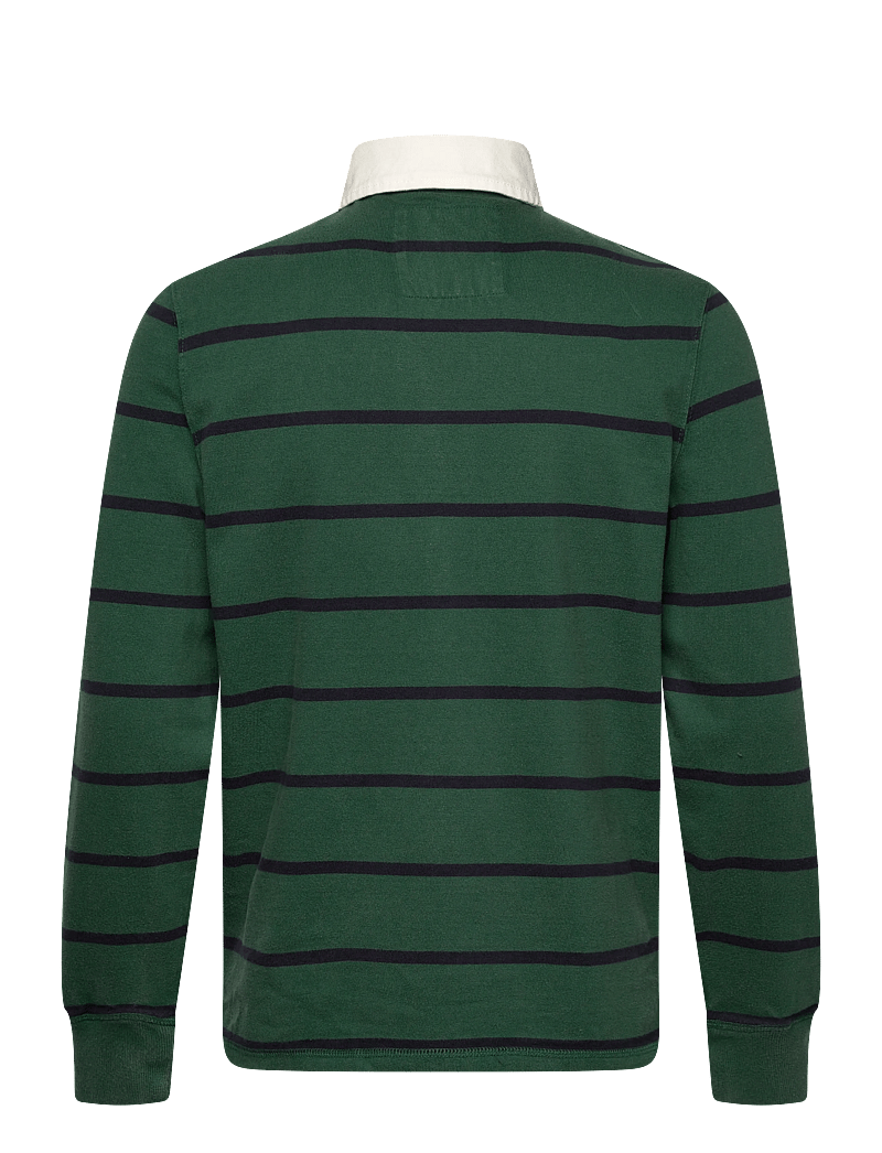 Superdry - DOUBLE EMBLEM STRIPE RUGBY - pikkade varrukatega polod - hunter green stripe - 2