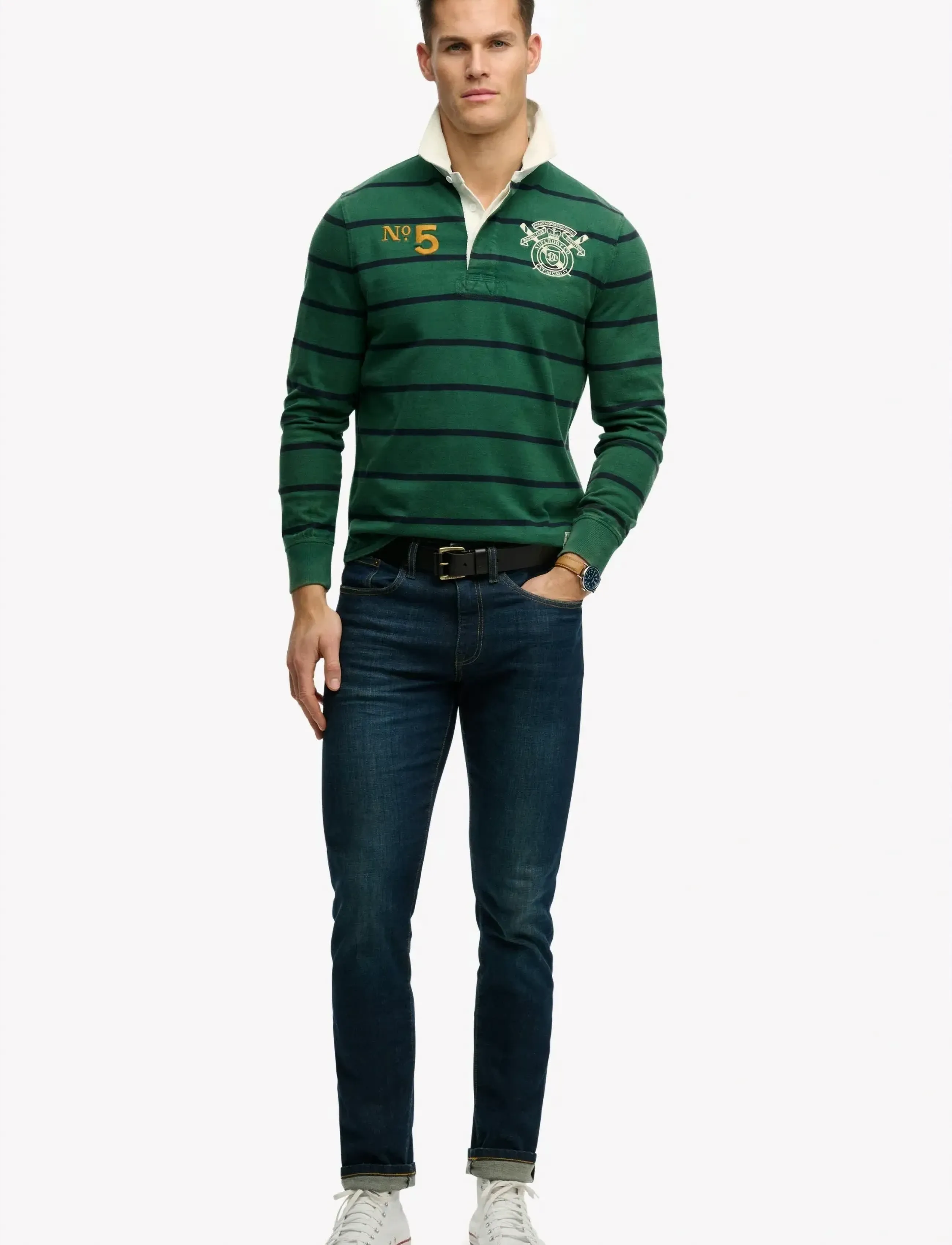 Double Emblem Stripe Rugby 6