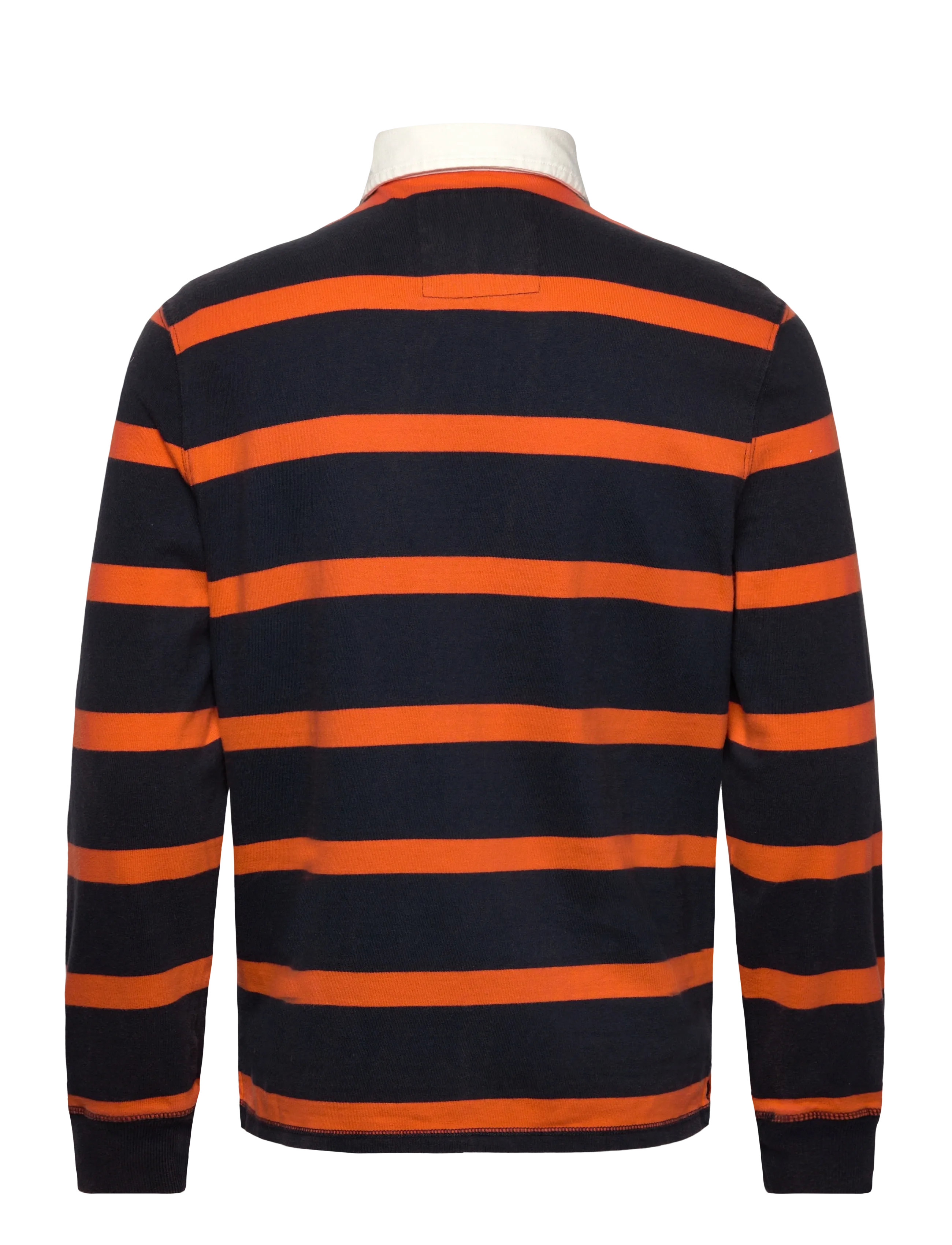 Superdry - DOUBLE EMBLEM STRIPE RUGBY - langærmede poloer - navy/orange stripe - 2