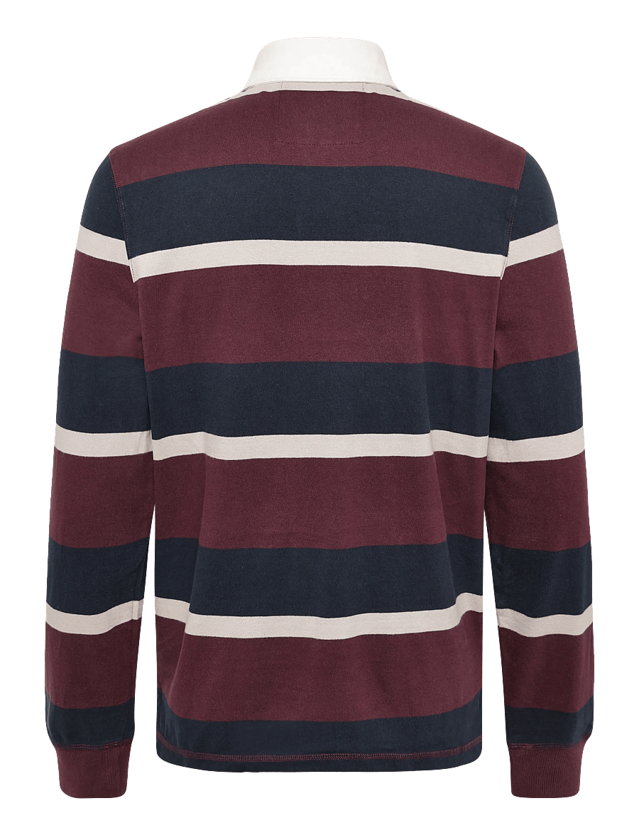 Superdry - DOUBLE EMBLEM STRIPE RUGBY - långärmade pikéer - port/navy stripe - 2