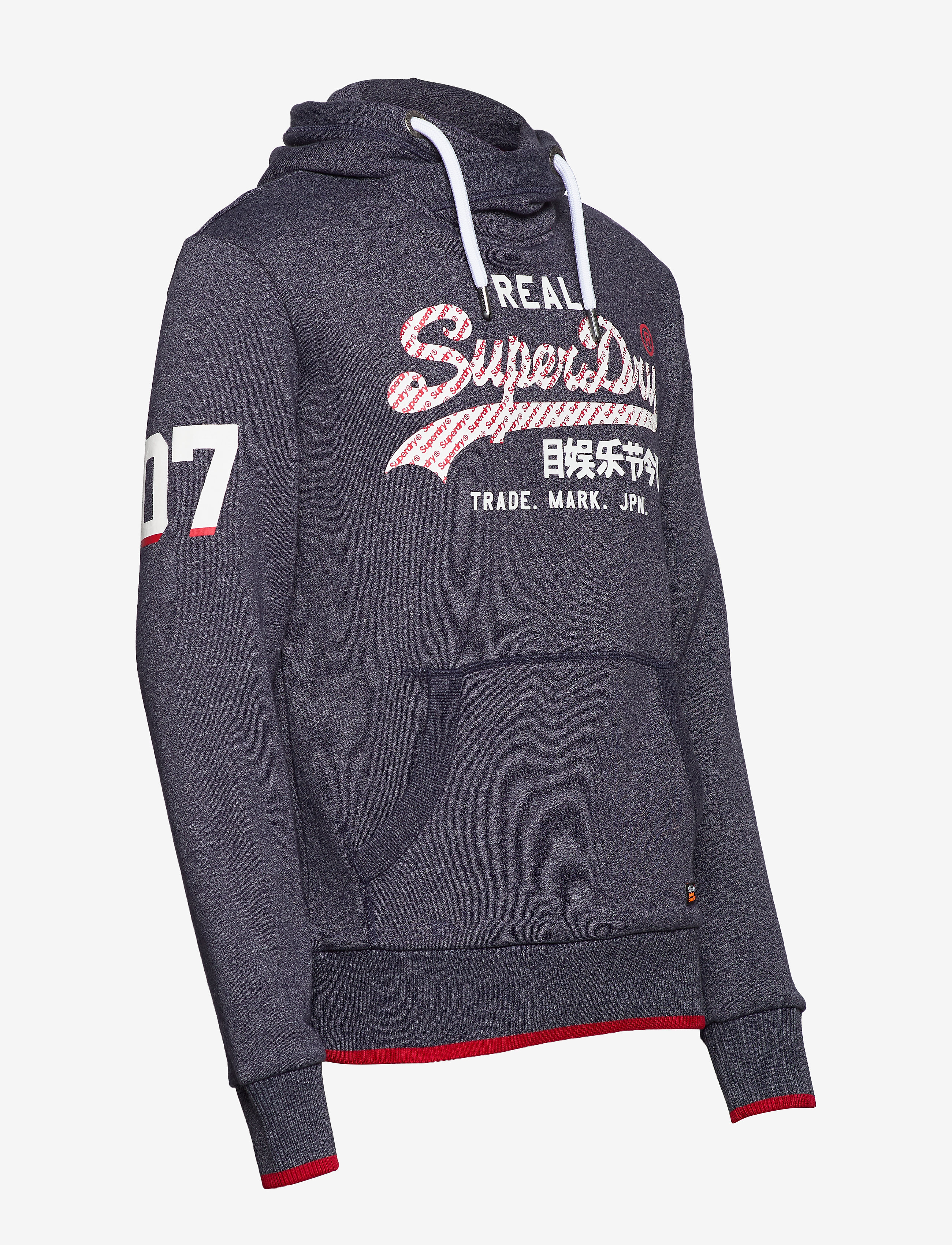 Superdry - VINTAGE LOGO NEON TIP HOOD - navy grit - 2