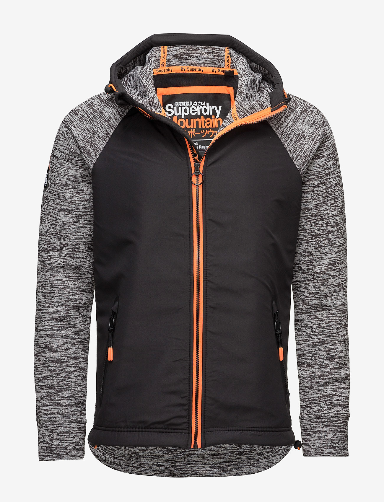Superdry - BLACK CLASSICS RAGLAN ZIPHOOD - black grit - 1