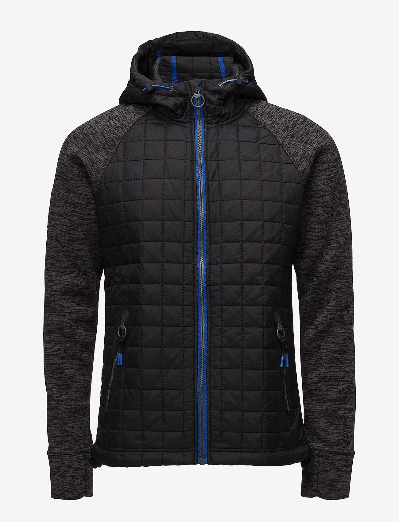 Superdry - MOUNTAIN QUILTD RAGLAN ZIPHOOD - black/grey space dye - 0