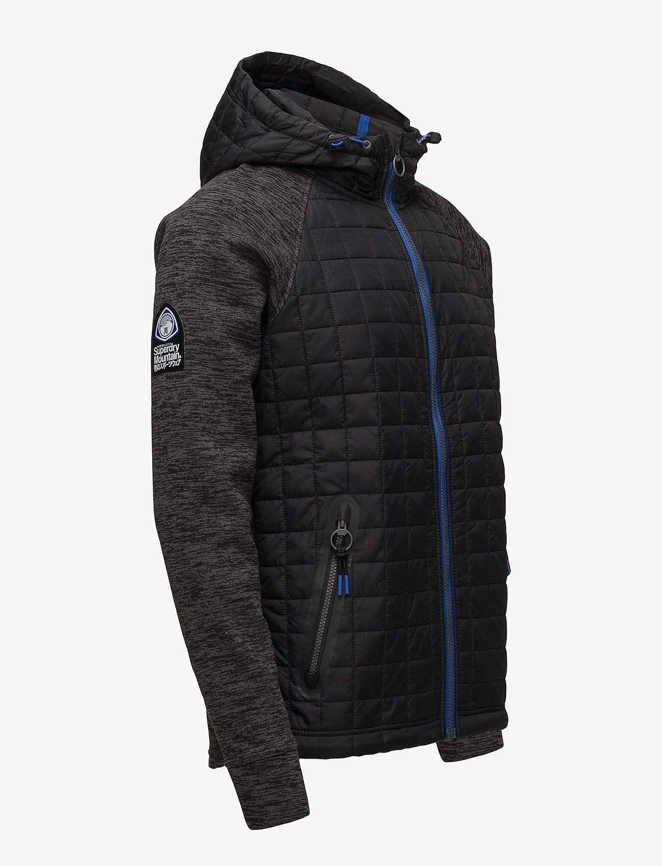 Superdry - MOUNTAIN QUILTD RAGLAN ZIPHOOD - black/grey space dye - 3