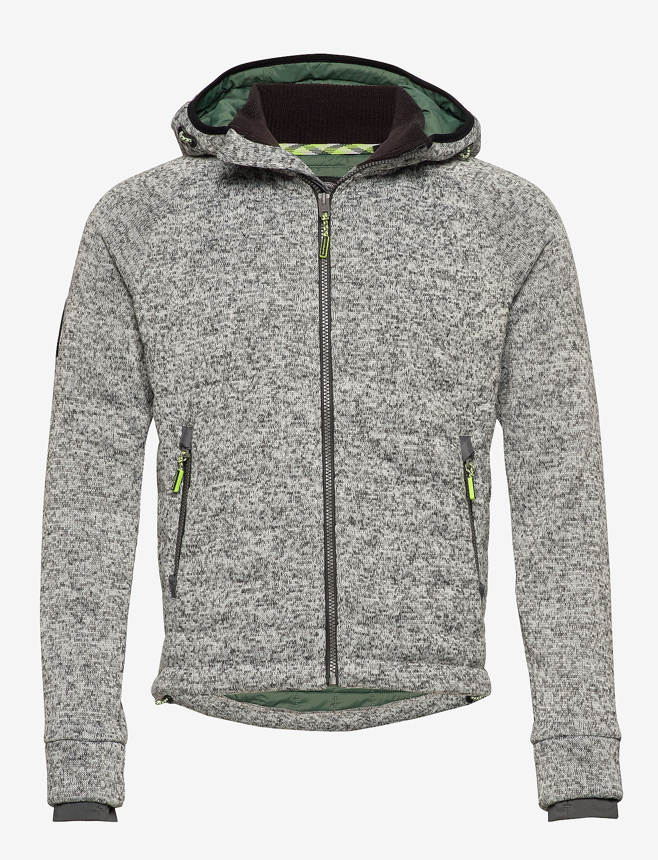 STORM QUILTED ZIPHOOD - GREY GRANITE MARL