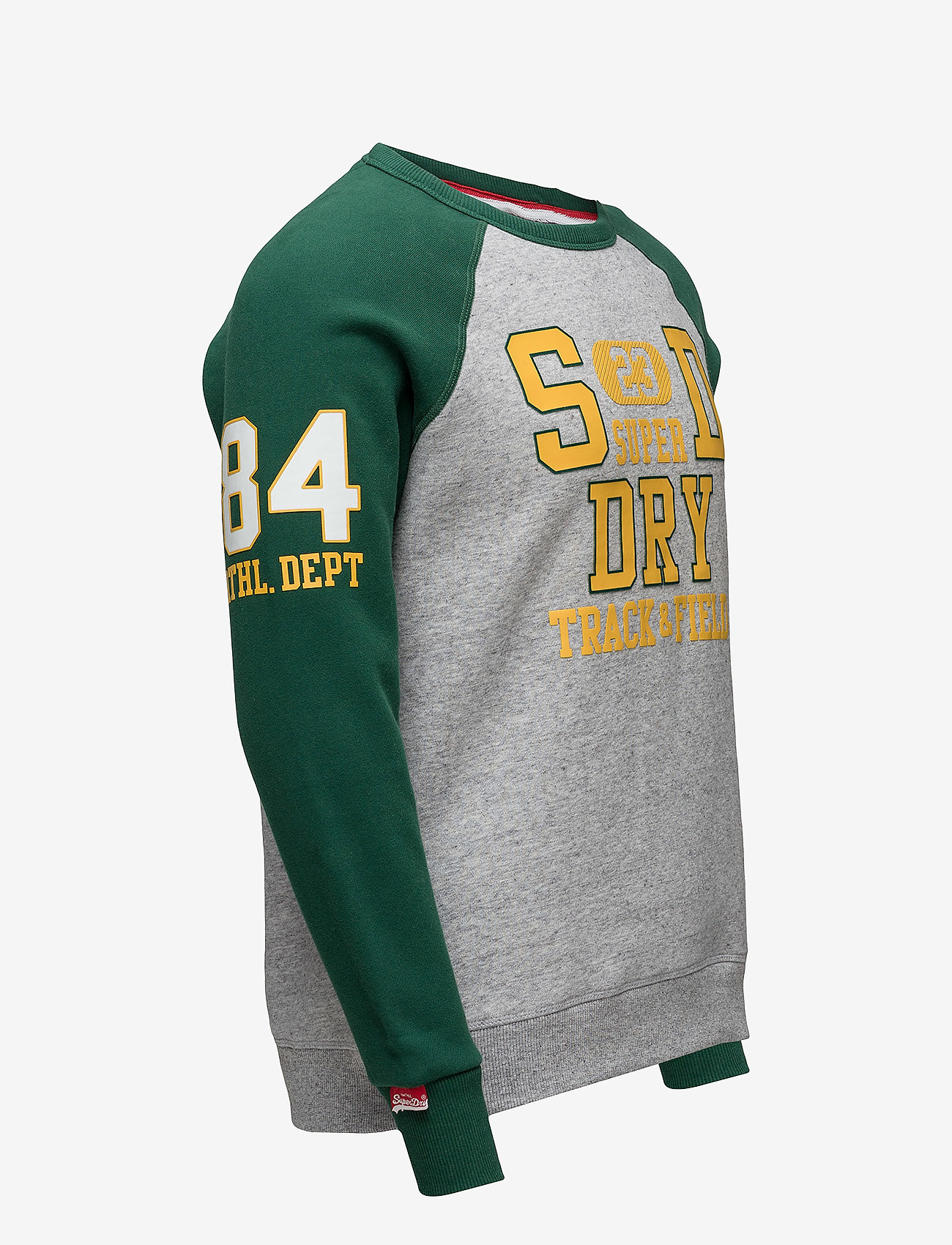 Superdry - TRACKSTER BASEBALL CREW - stadium grey marl/track green - 2