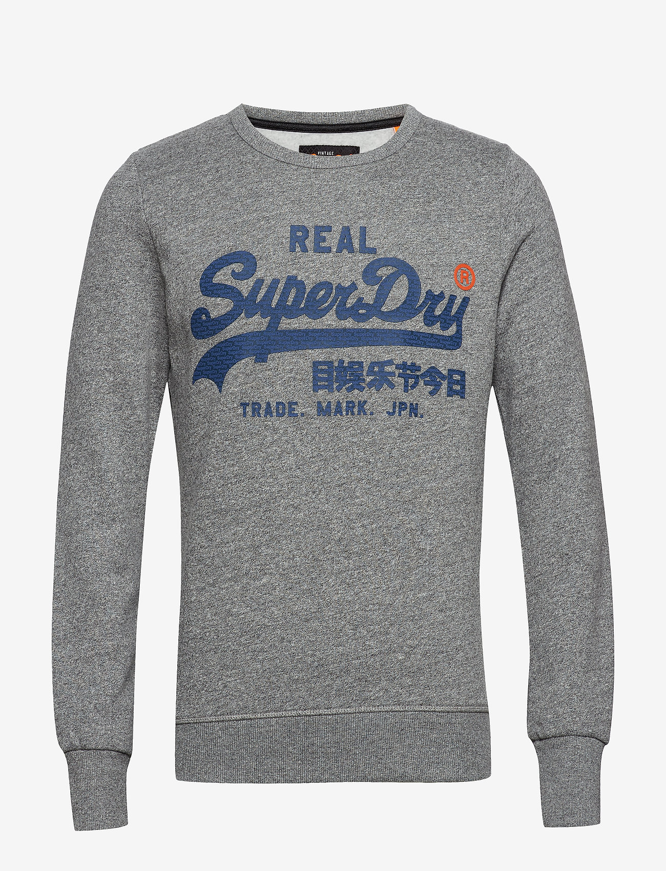 Superdry - VINTAGE LOGO PANEL STRIPE CREW - phoenix grey grit - 0