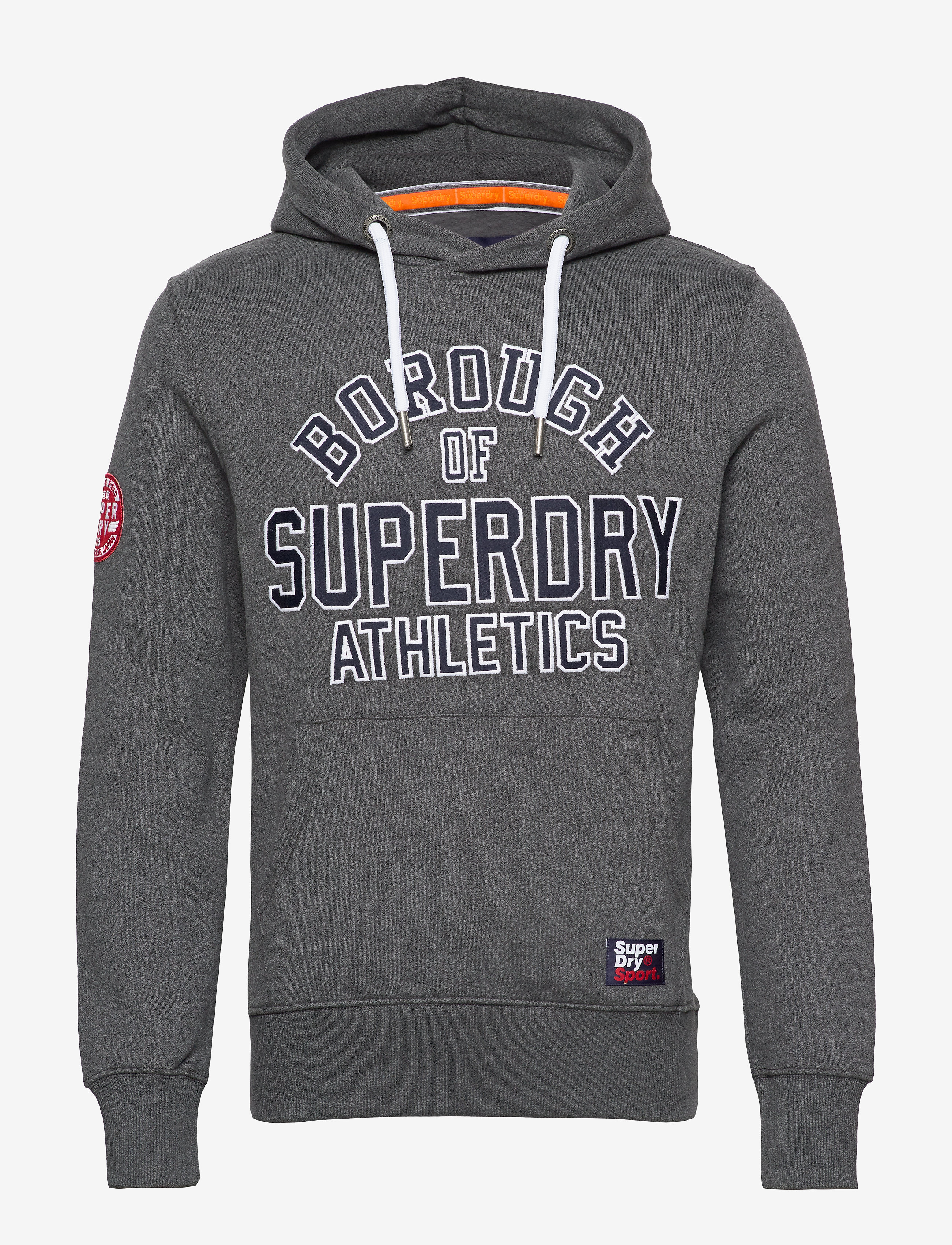 Superdry - ACADEMY SPORT APPLIQUE HOOD - dark smoke marl - 0