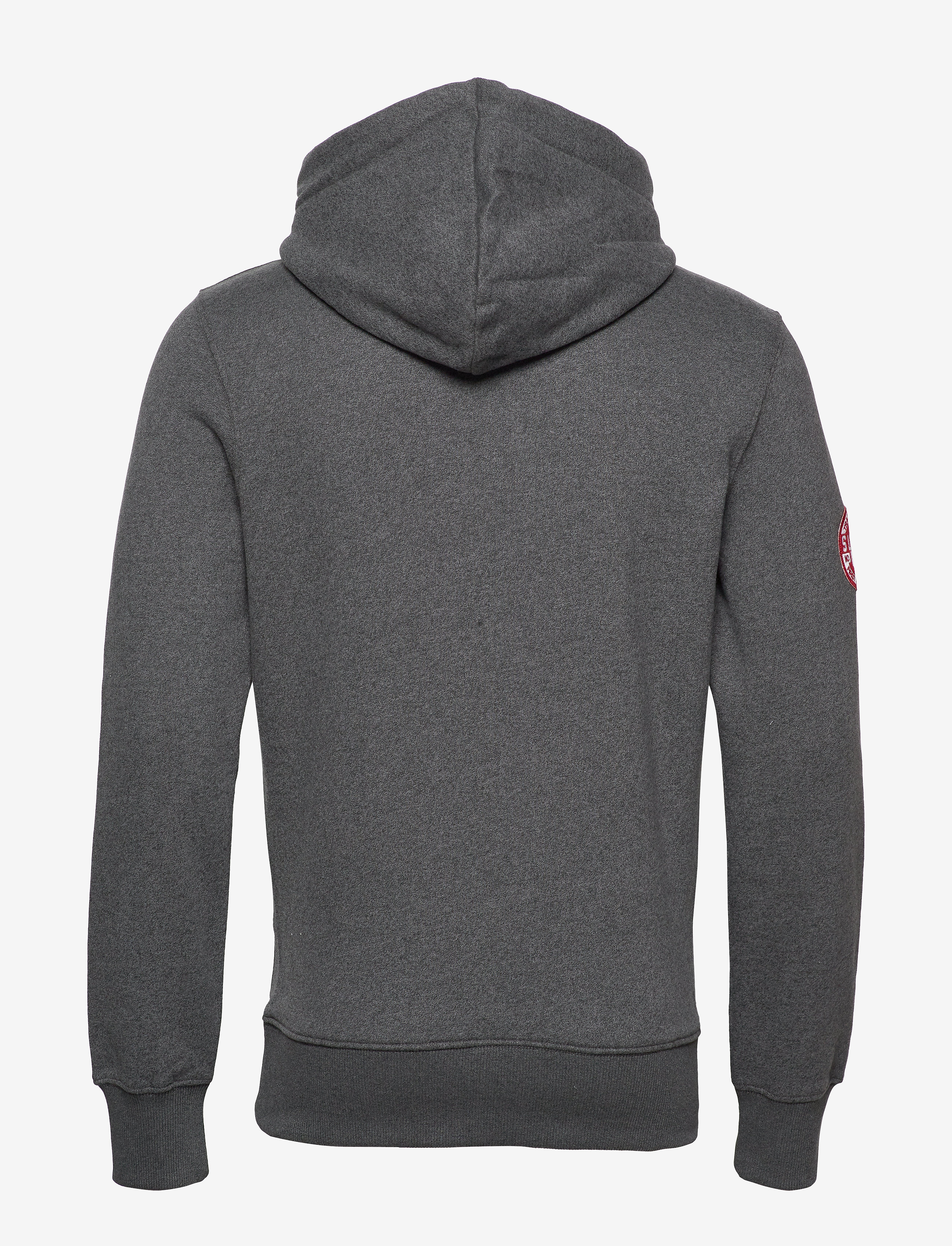 Superdry - ACADEMY SPORT APPLIQUE HOOD - dark smoke marl - 1