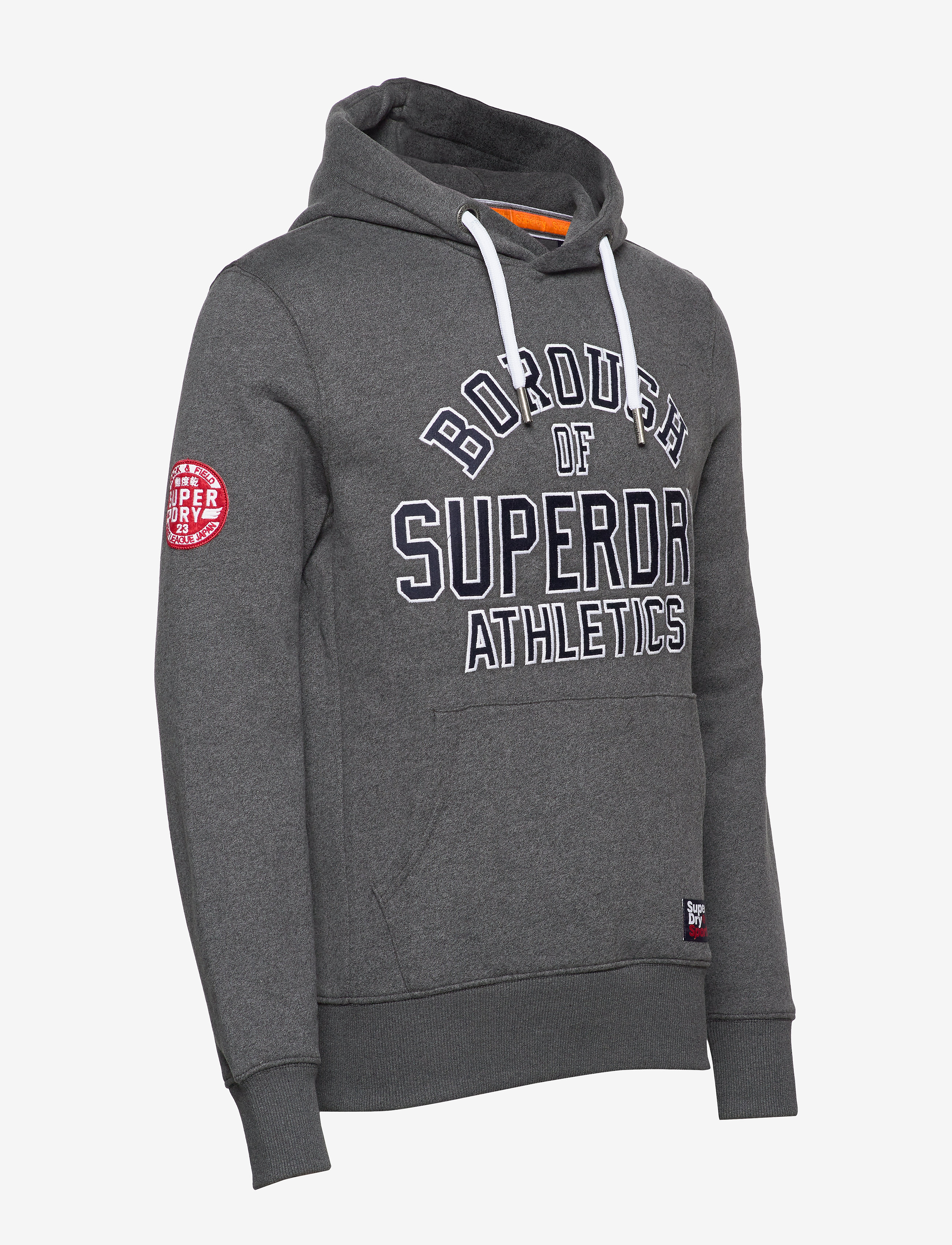Superdry - ACADEMY SPORT APPLIQUE HOOD - dark smoke marl - 2