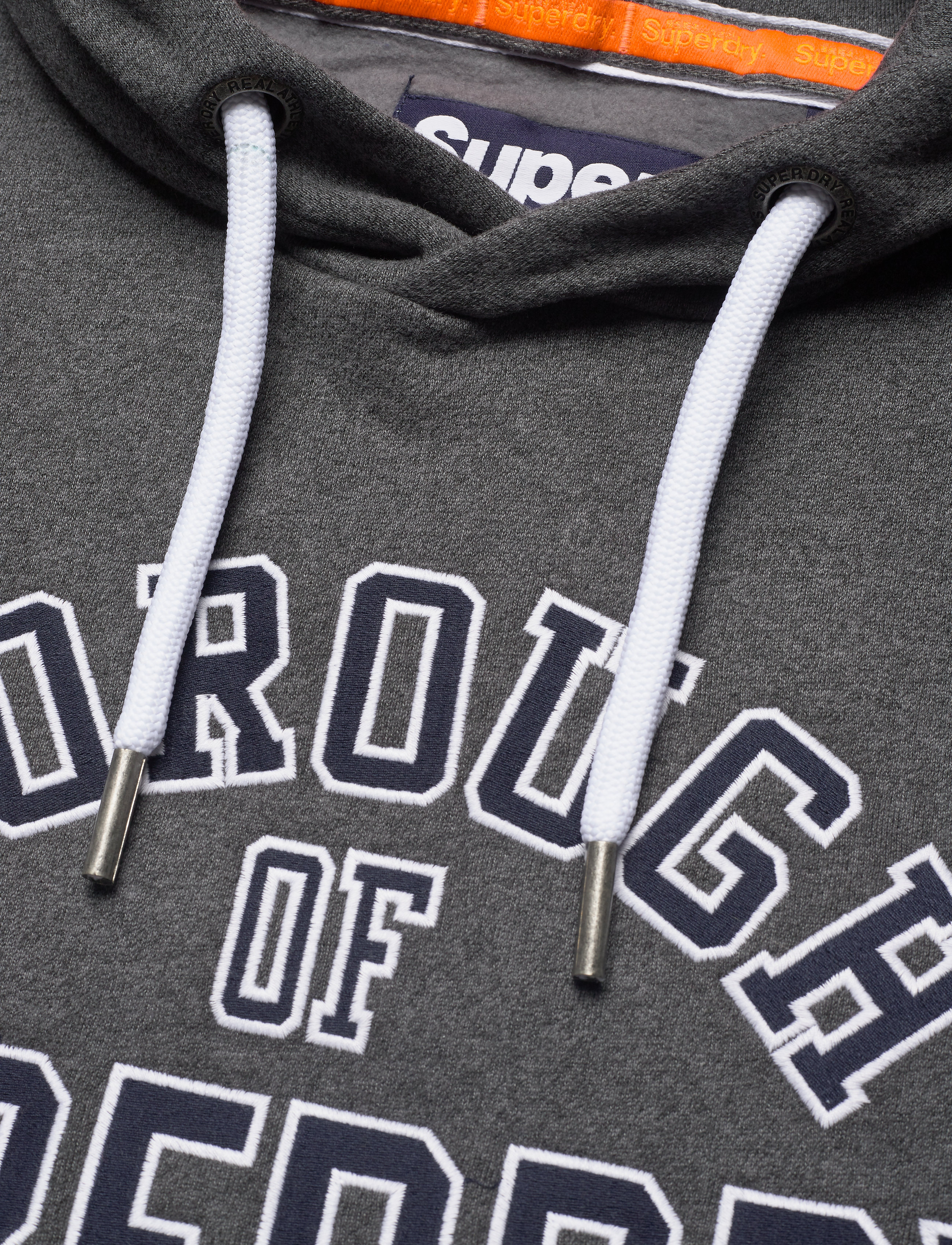 Superdry - ACADEMY SPORT APPLIQUE HOOD - dark smoke marl - 3