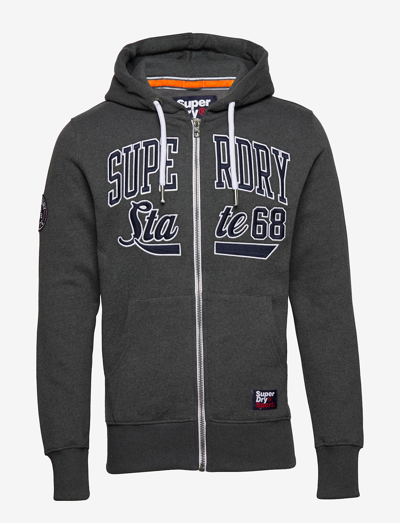 Superdry - ACADEMY SPORT APPLIQUE ZIPTHRU - dark smoke marl - 0