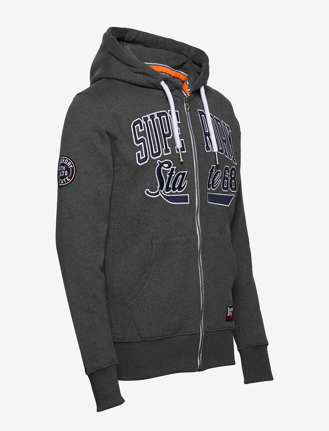Superdry - ACADEMY SPORT APPLIQUE ZIPTHRU - dark smoke marl - 2