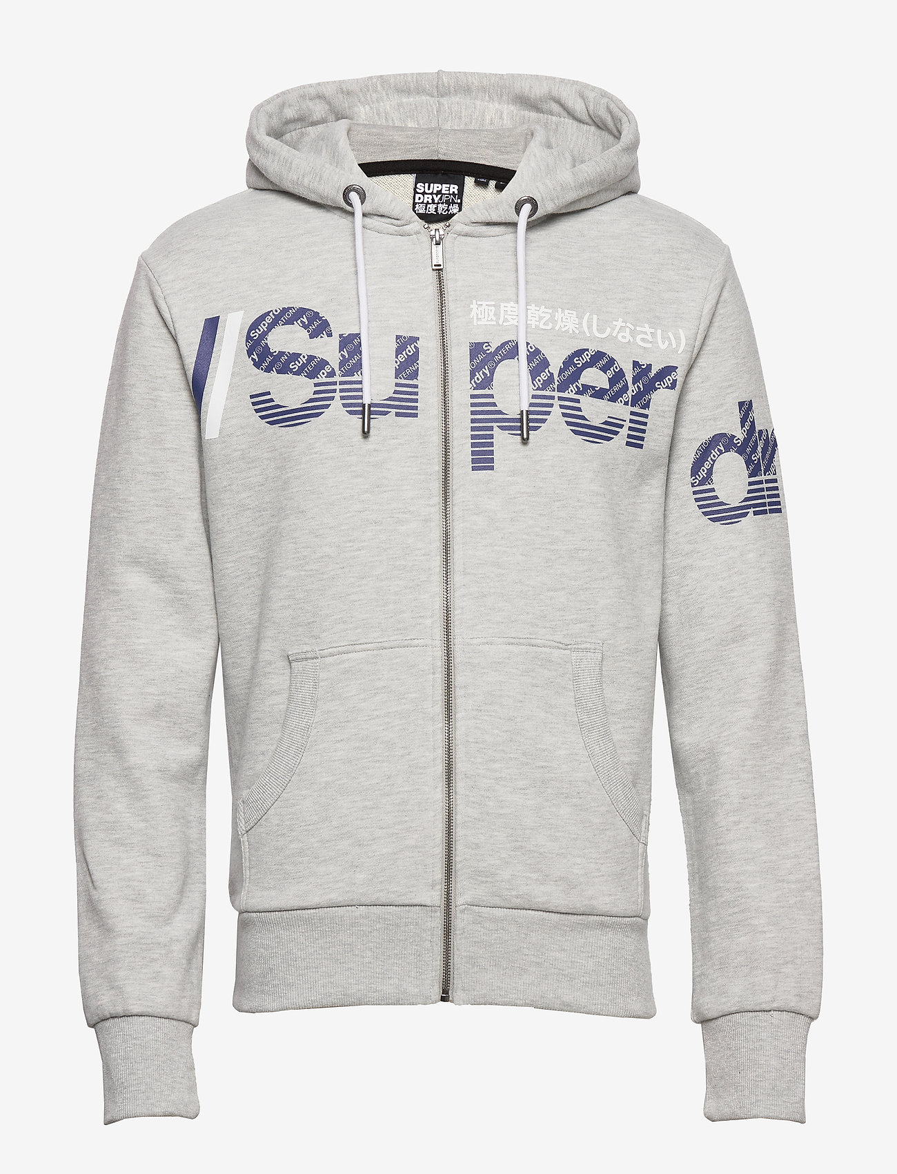 CORE SPLIT LOGO ZIP HOOD UB - COLLECTIVE LIGHT MARL