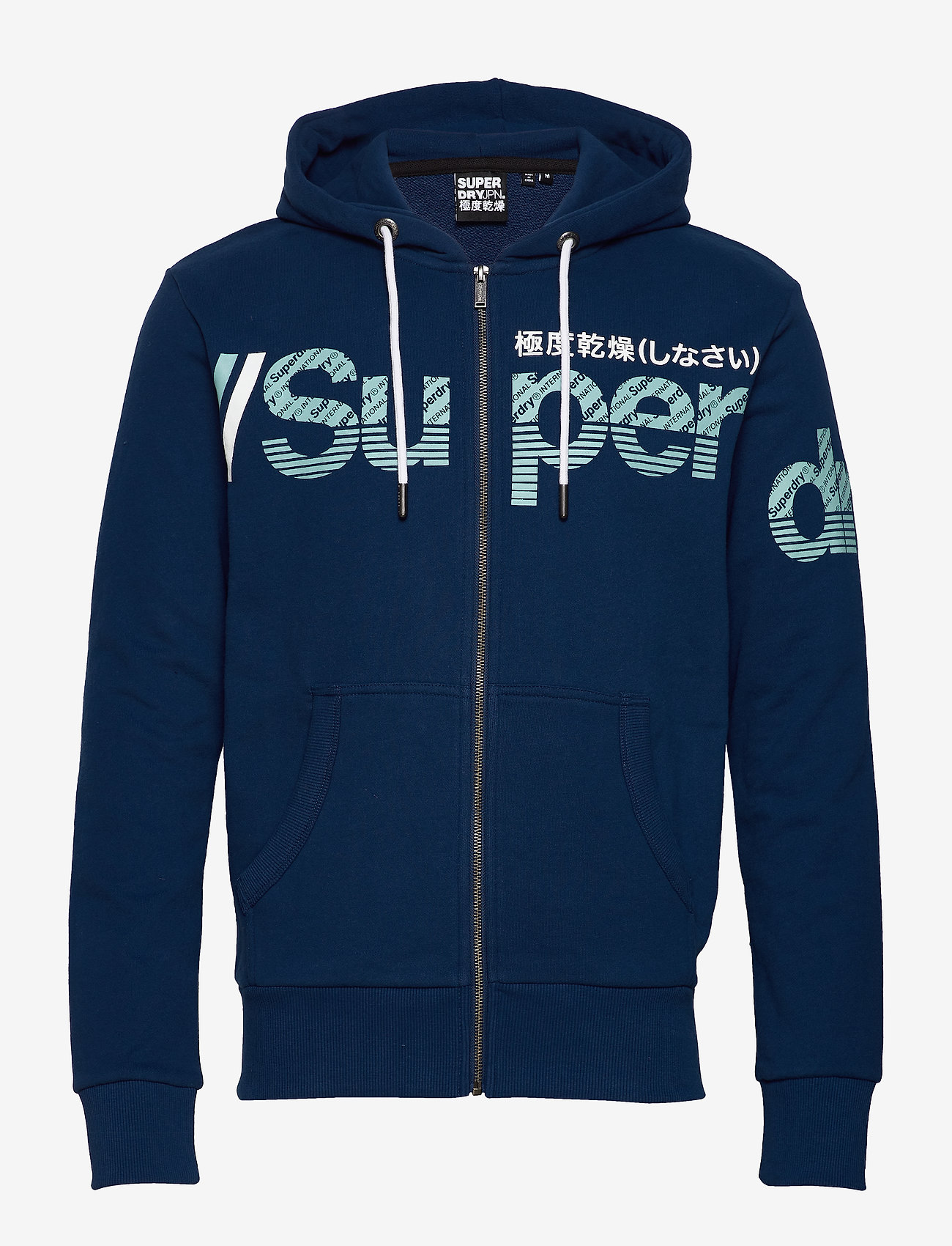 CORE SPLIT LOGO ZIP HOOD UB - PILOT MID BLUE