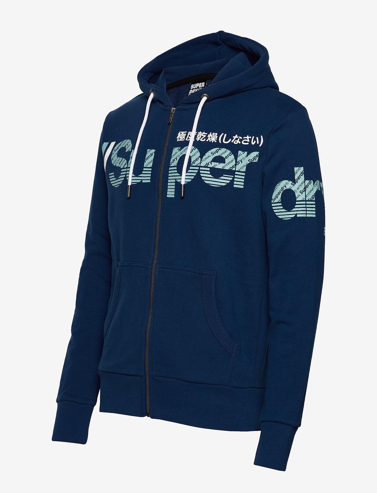 Superdry - CORE SPLIT LOGO ZIP HOOD UB - pilot mid blue - 2