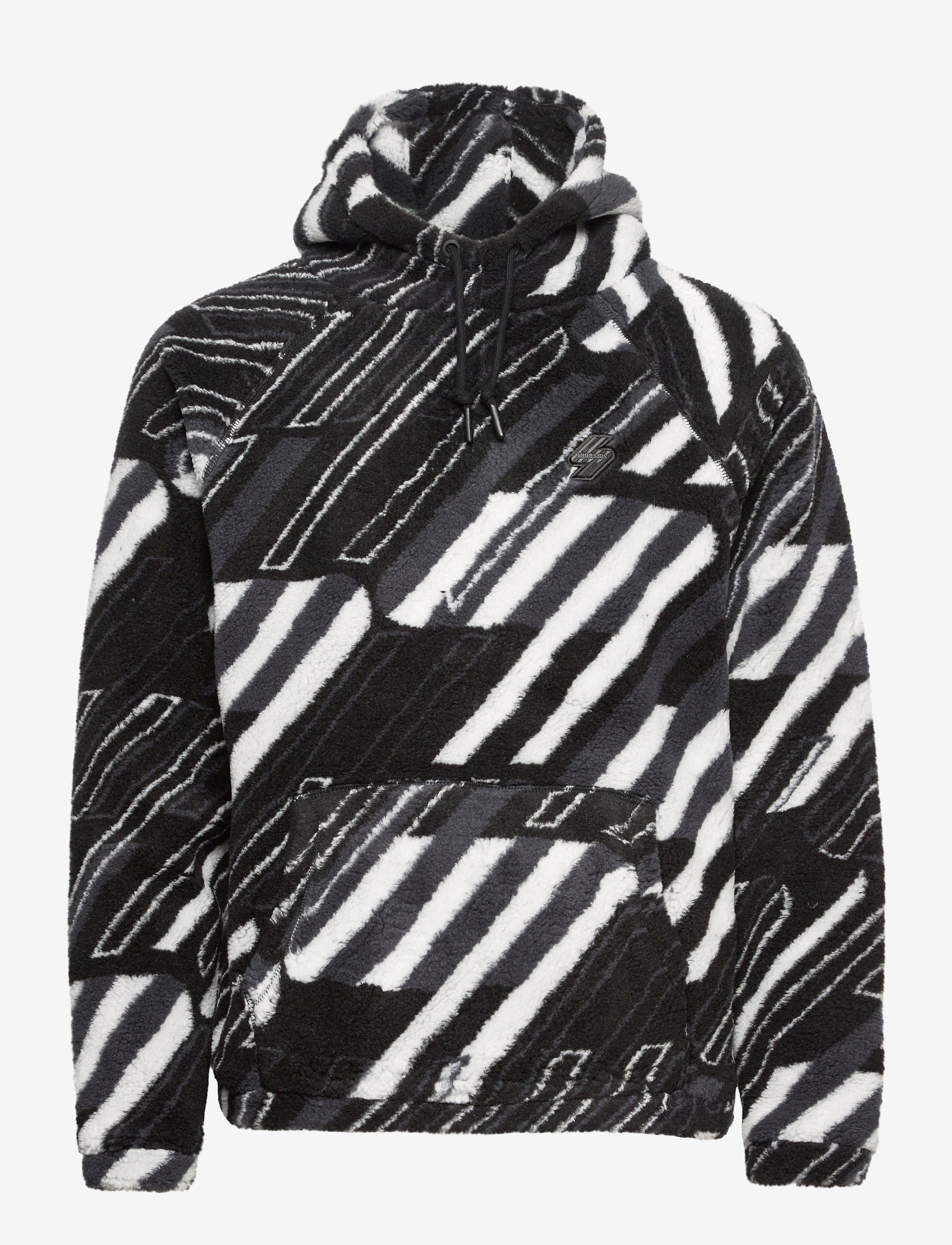 Superdry - SPORTSTYLE BLK AOP SHERPA HOOD - black - 0