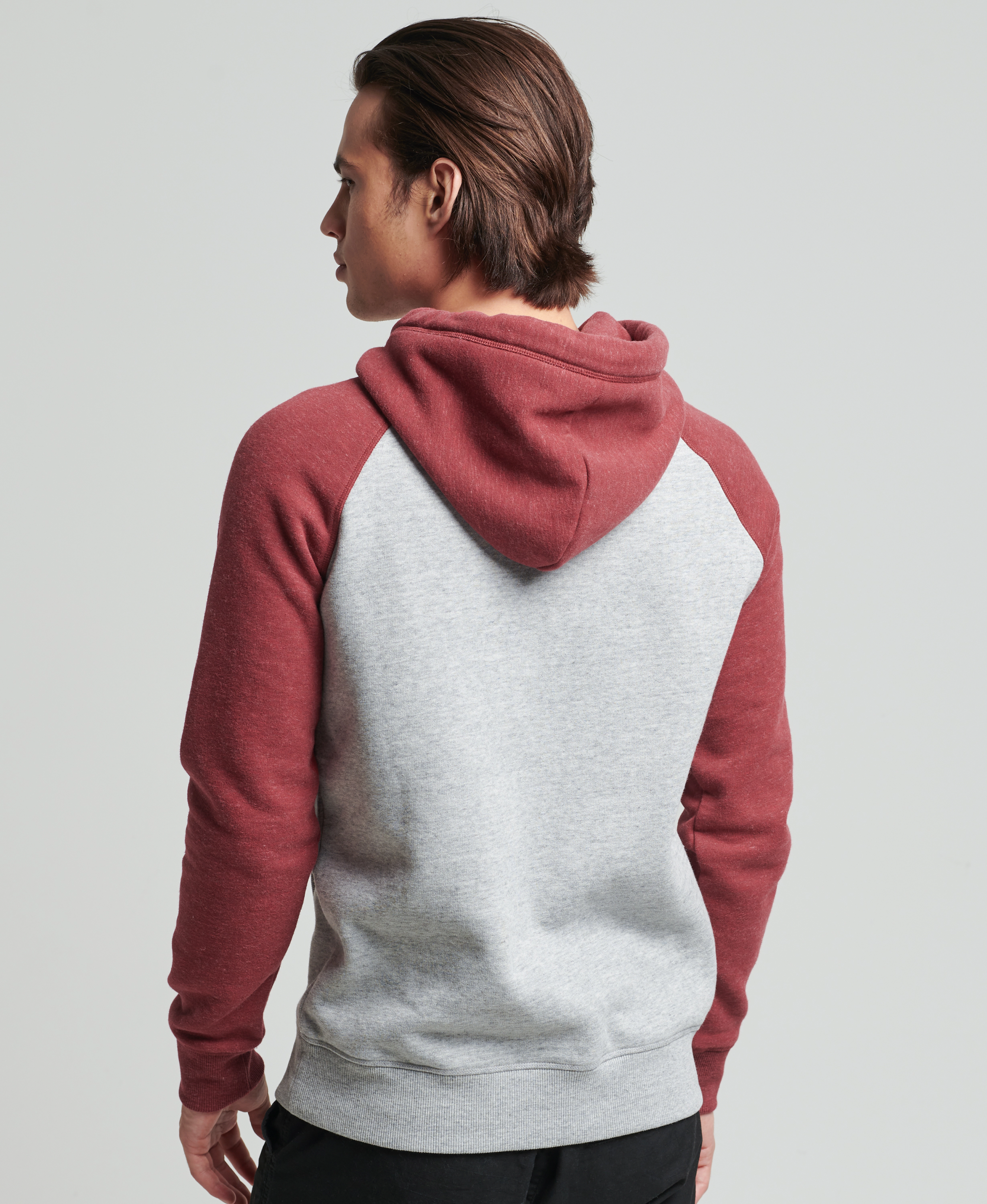 Superdry - VINTAGE LOGO EMB BASEBALL HOOD - athletic grey marl/rhubarb marl - 4