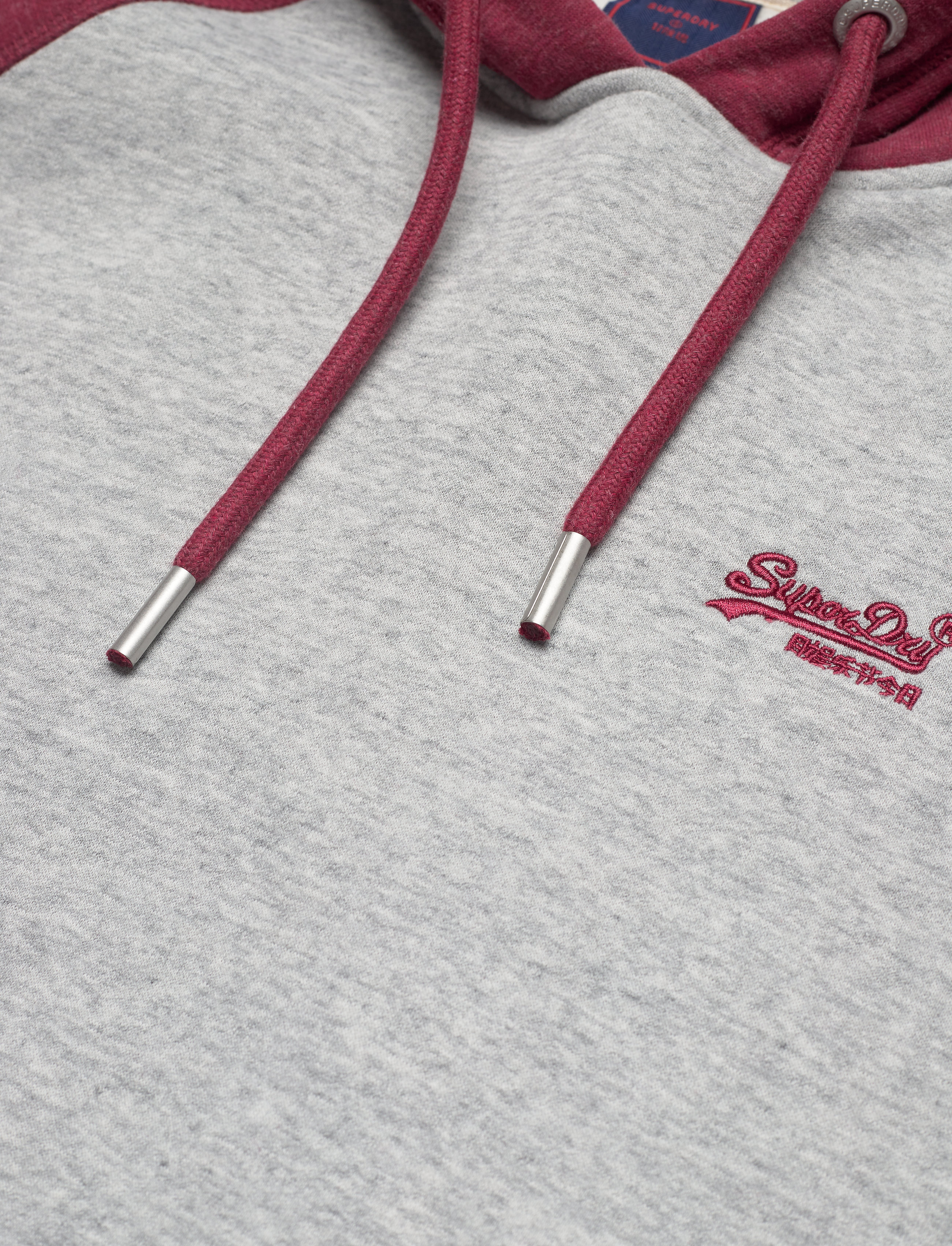 Superdry - VINTAGE LOGO EMB BASEBALL HOOD - athletic grey marl/rhubarb marl - 5