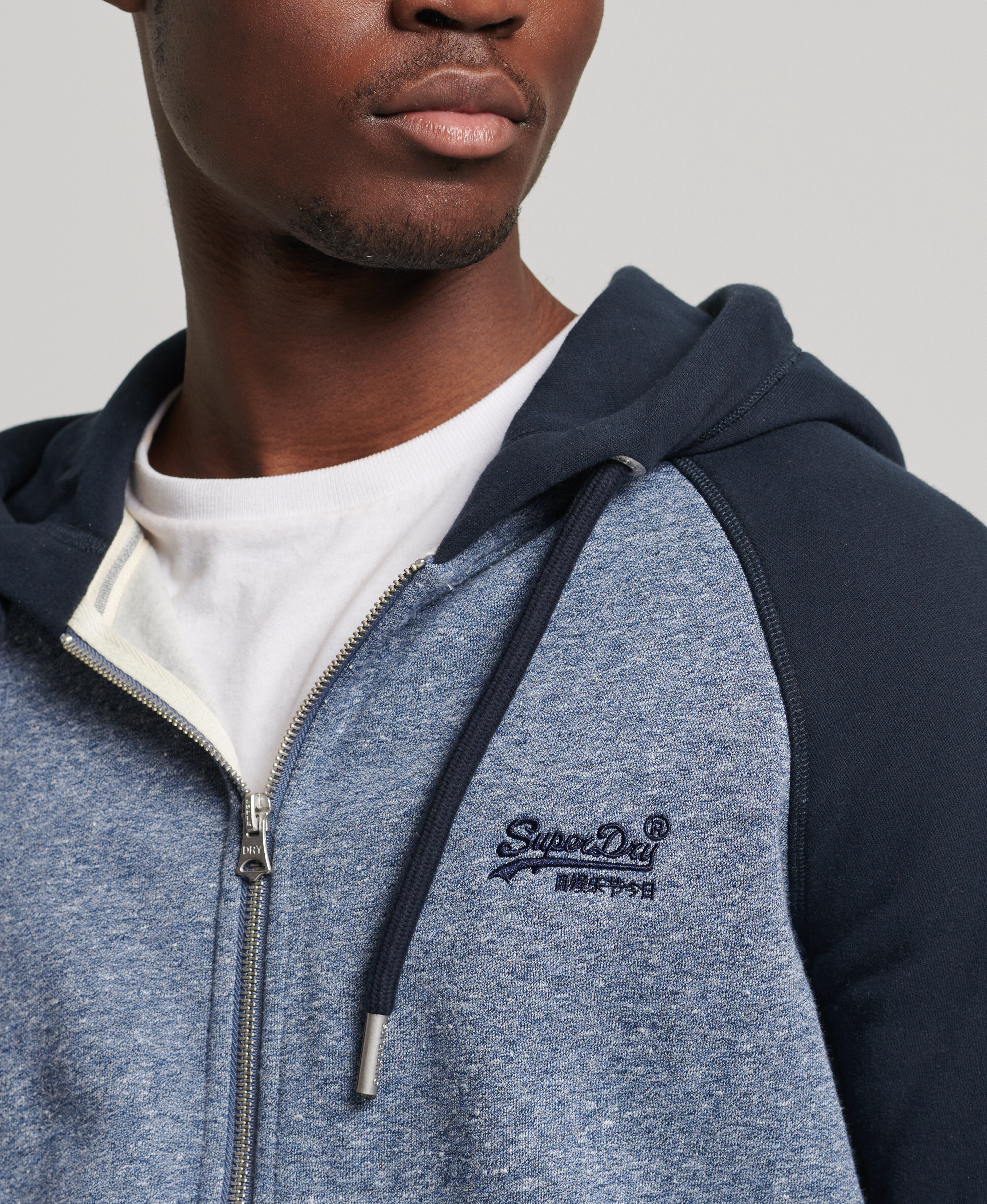 Superdry - VLE BASEBALL ZIPHOOD - tois blue grit/eclipse navy - 3