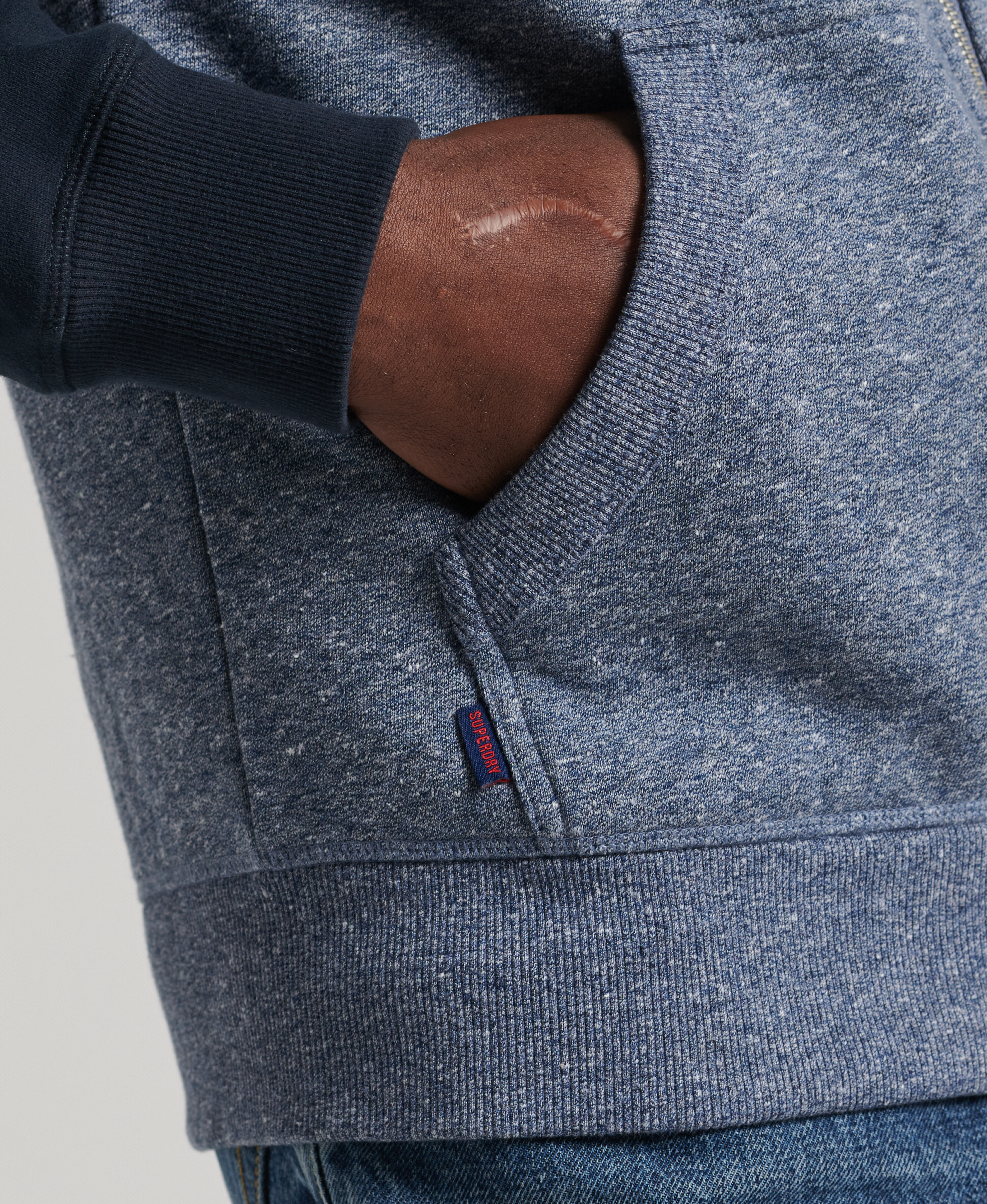 Superdry - VLE BASEBALL ZIPHOOD - tois blue grit/eclipse navy - 4