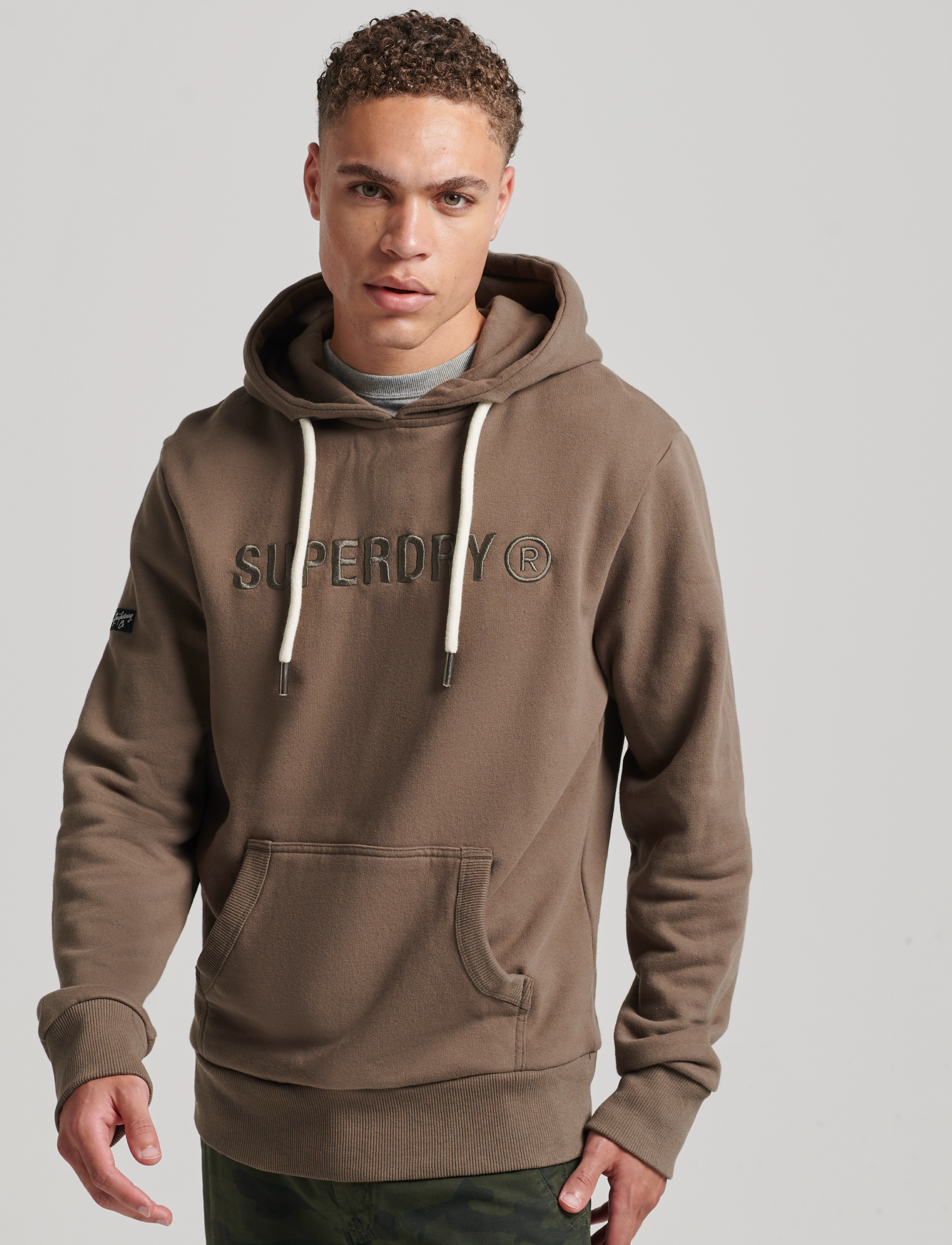 Superdry - VINTAGE CORP LOGO WORK  HOOD - dark khaki - 2