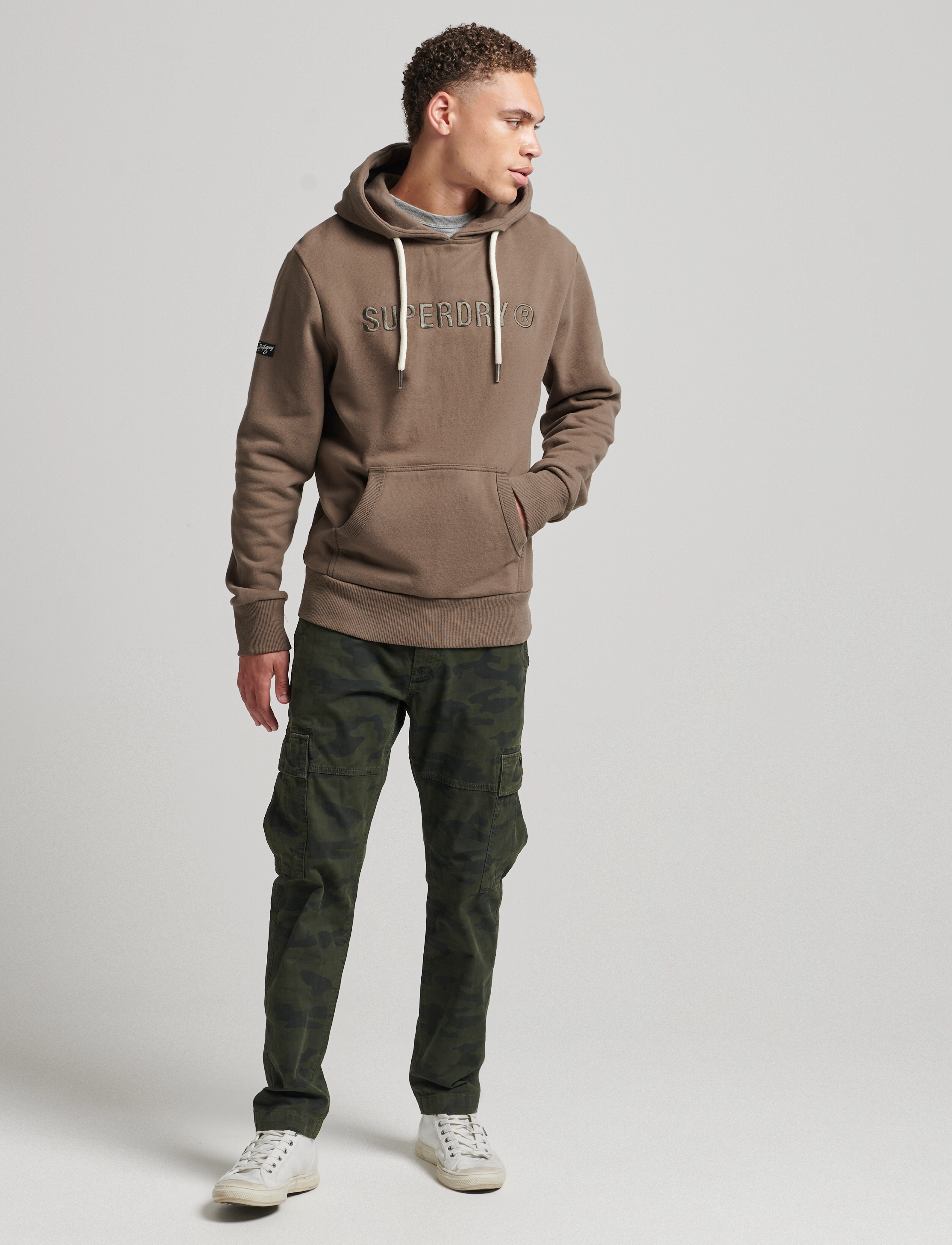 Superdry - VINTAGE CORP LOGO WORK  HOOD - dark khaki - 3