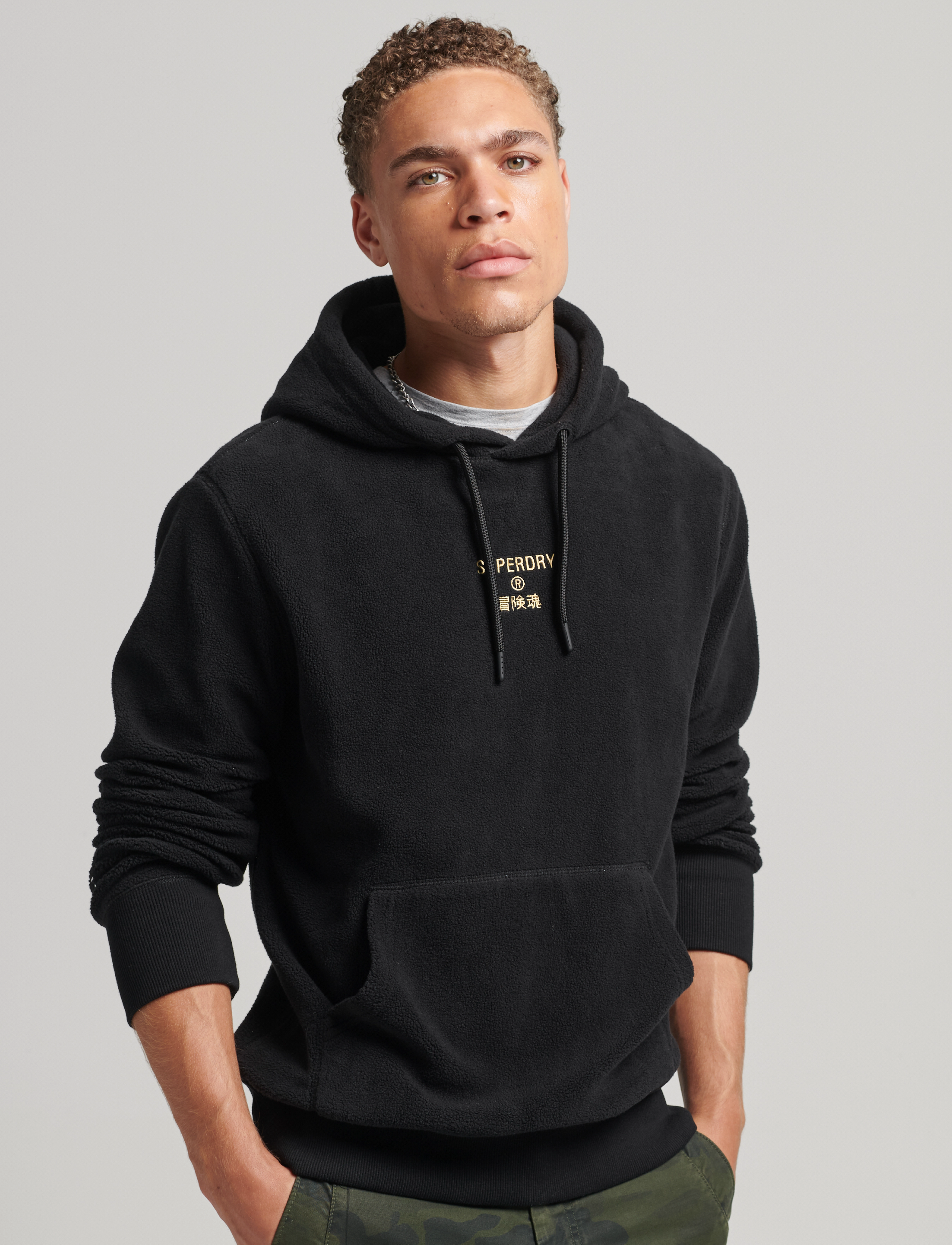 Superdry - CODE SL FLEECE HOOD - black - 2
