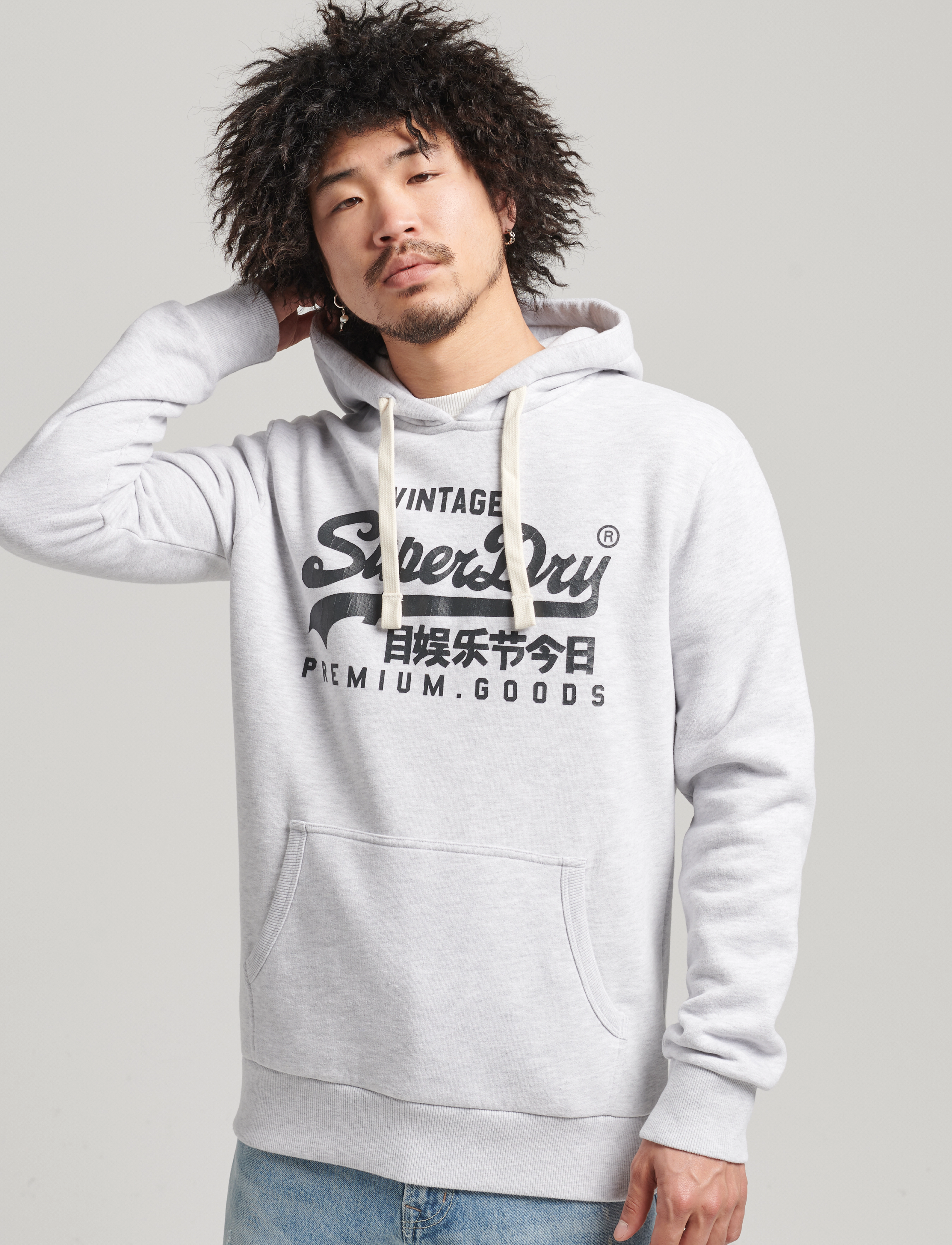 Superdry - VINTAGE LOGO HERITAGE HOOD - glacier grey marl - 2