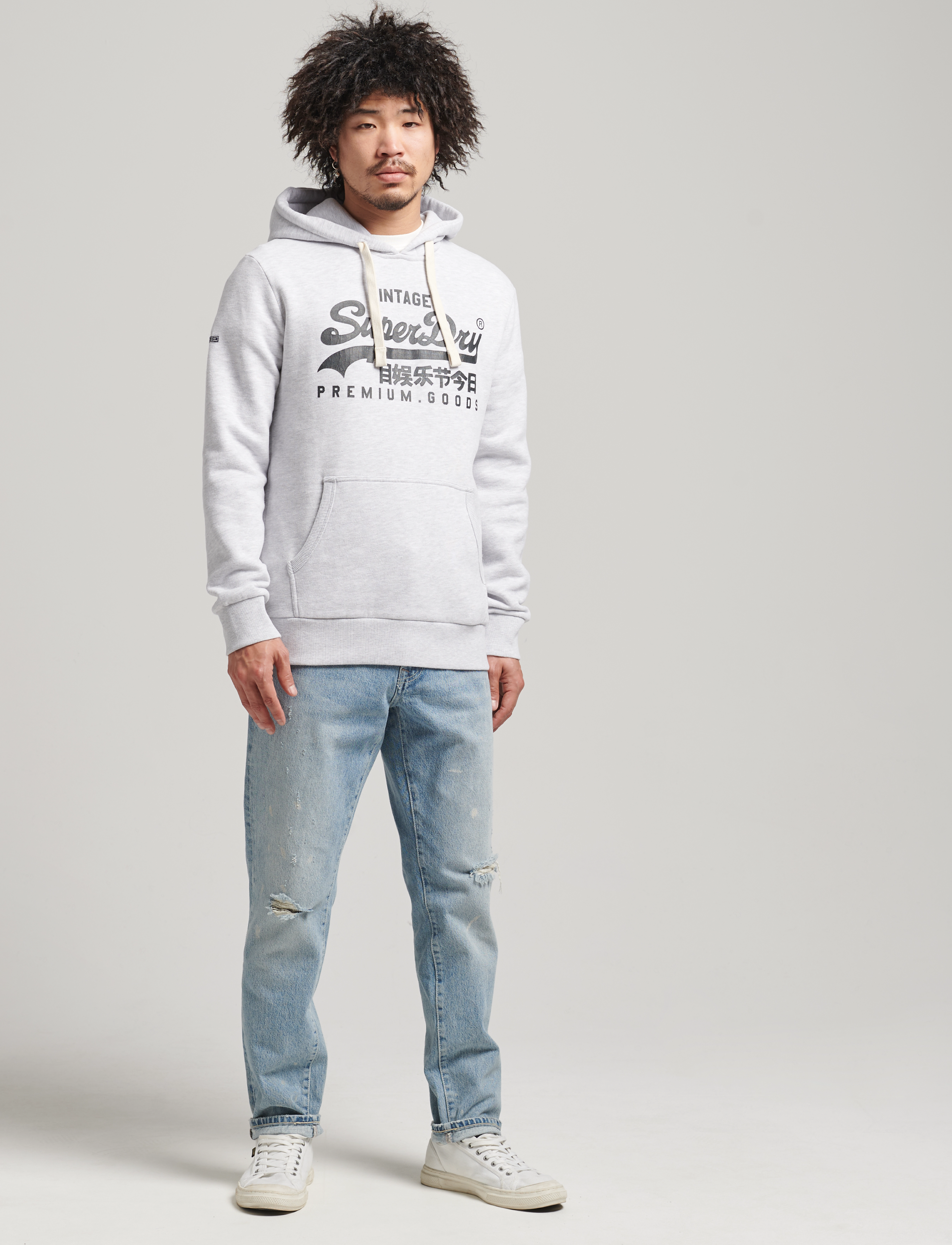 Superdry - VINTAGE LOGO HERITAGE HOOD - glacier grey marl - 3
