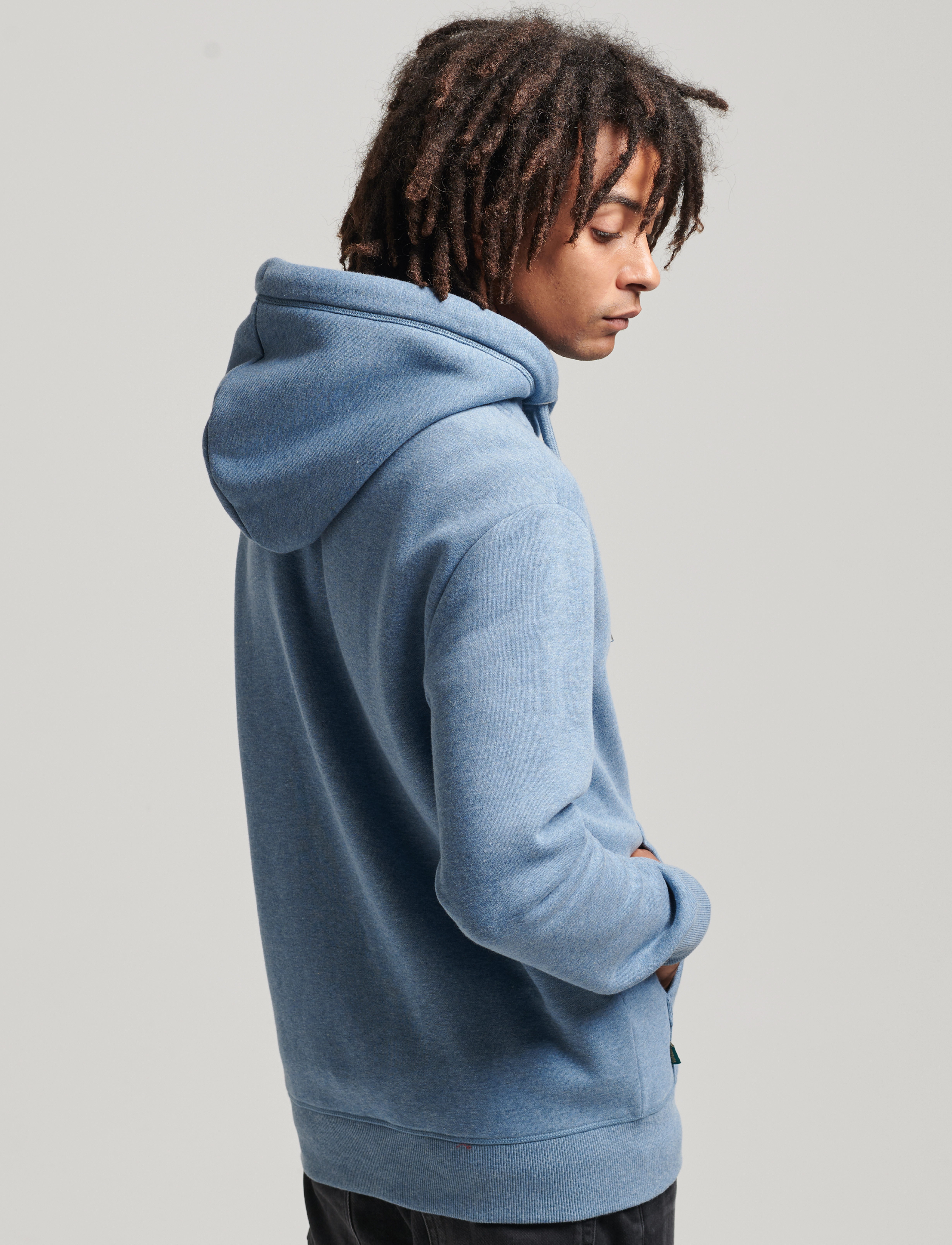 Superdry - VINTAGE LOGO EMB ZIPHOOD - bluestone marl - 4