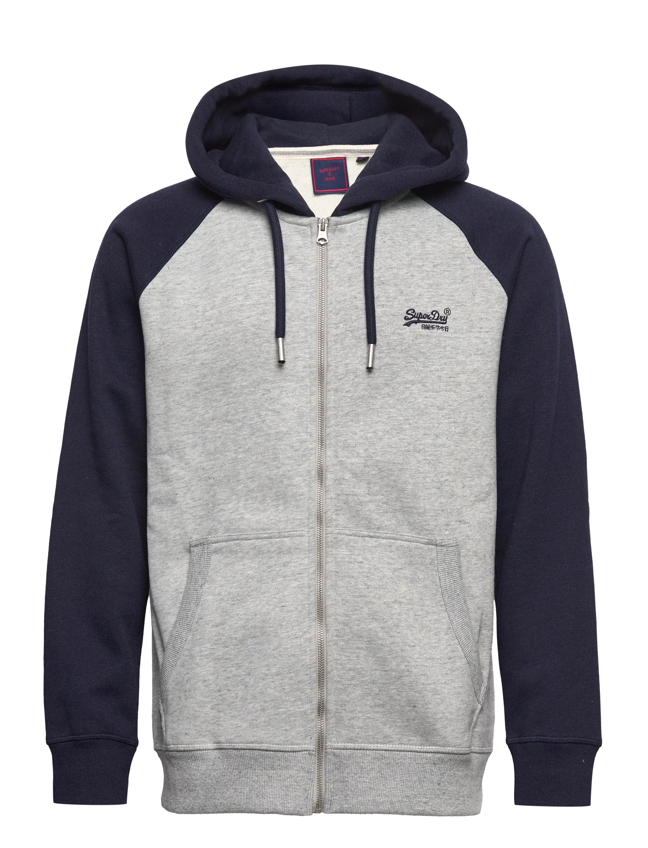 Superdry - VLE BASEBALL ZIPHOOD - athletic grey marl/rich navy marl - 0