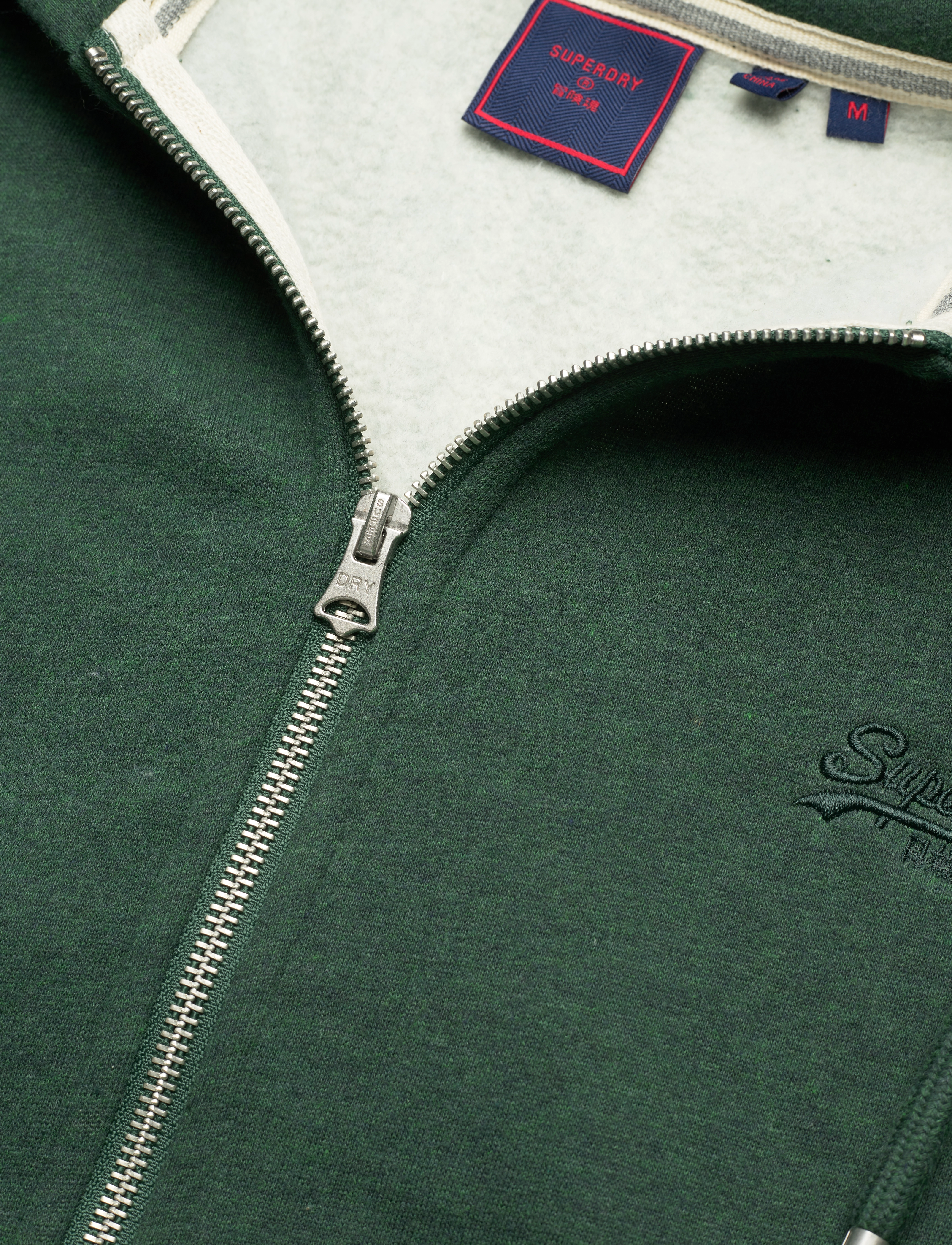 Superdry - VINTAGE LOGO EMB ZIPHOOD - campus green marl - 3