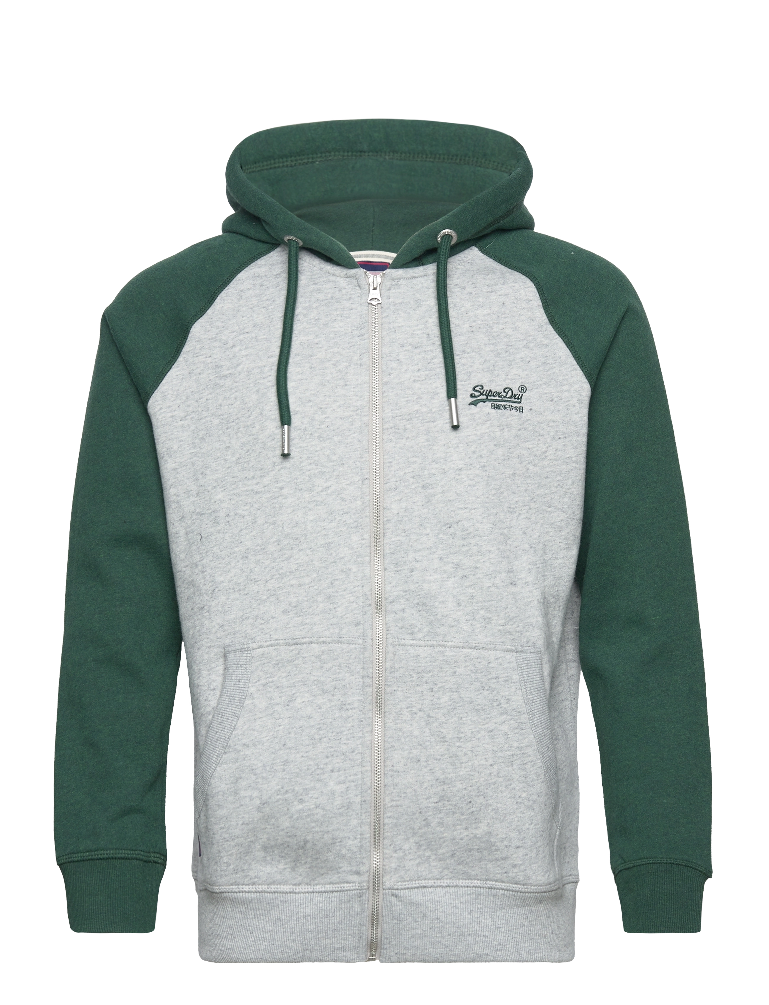Superdry - VLE BASEBALL ZIPHOOD - athletic grey marl/campus green marl - 0