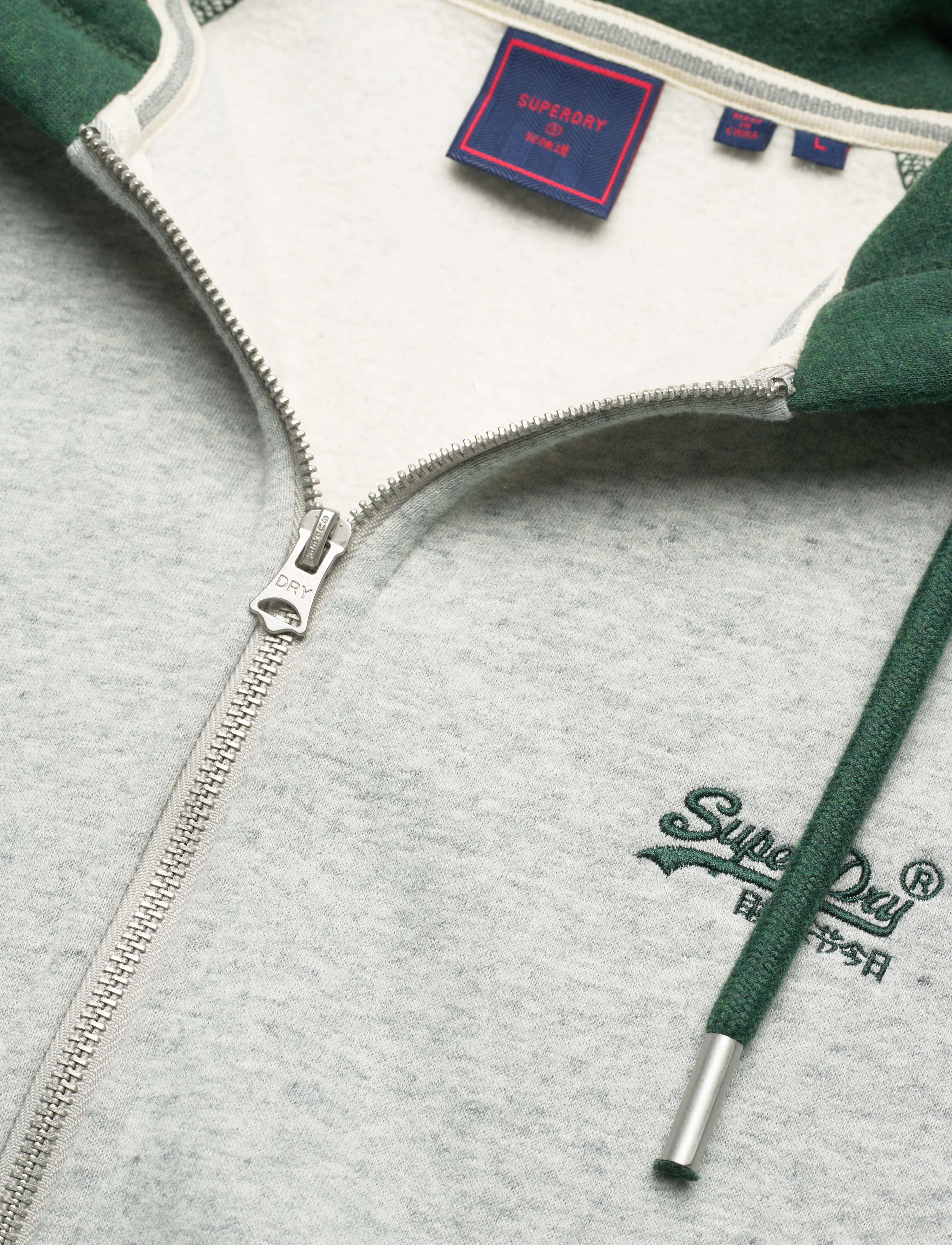 Superdry - VLE BASEBALL ZIPHOOD - athletic grey marl/campus green marl - 3
