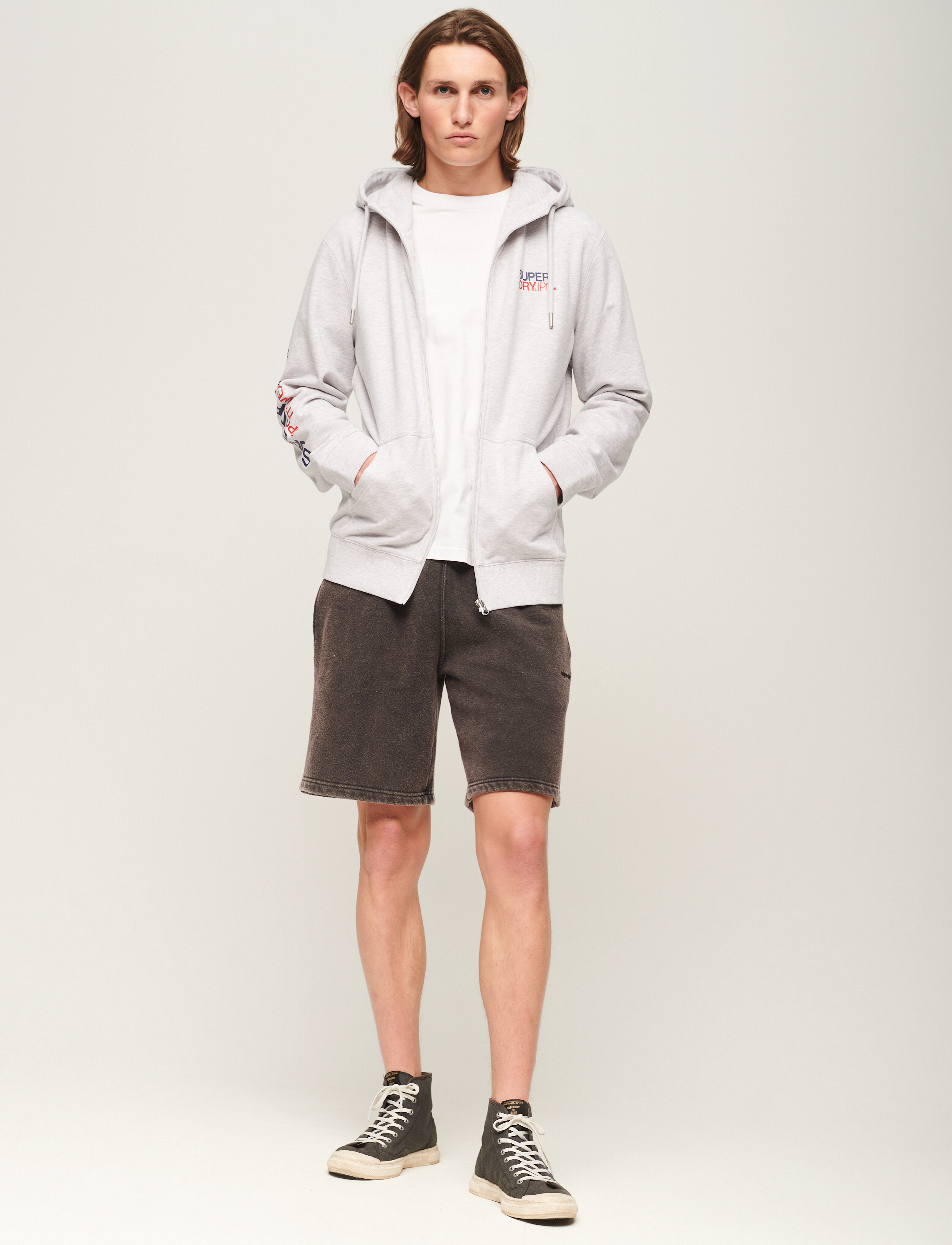 Superdry - SPORTSWEAR LOGO LOOSE ZIP HOOD - cadet grey marl - 3