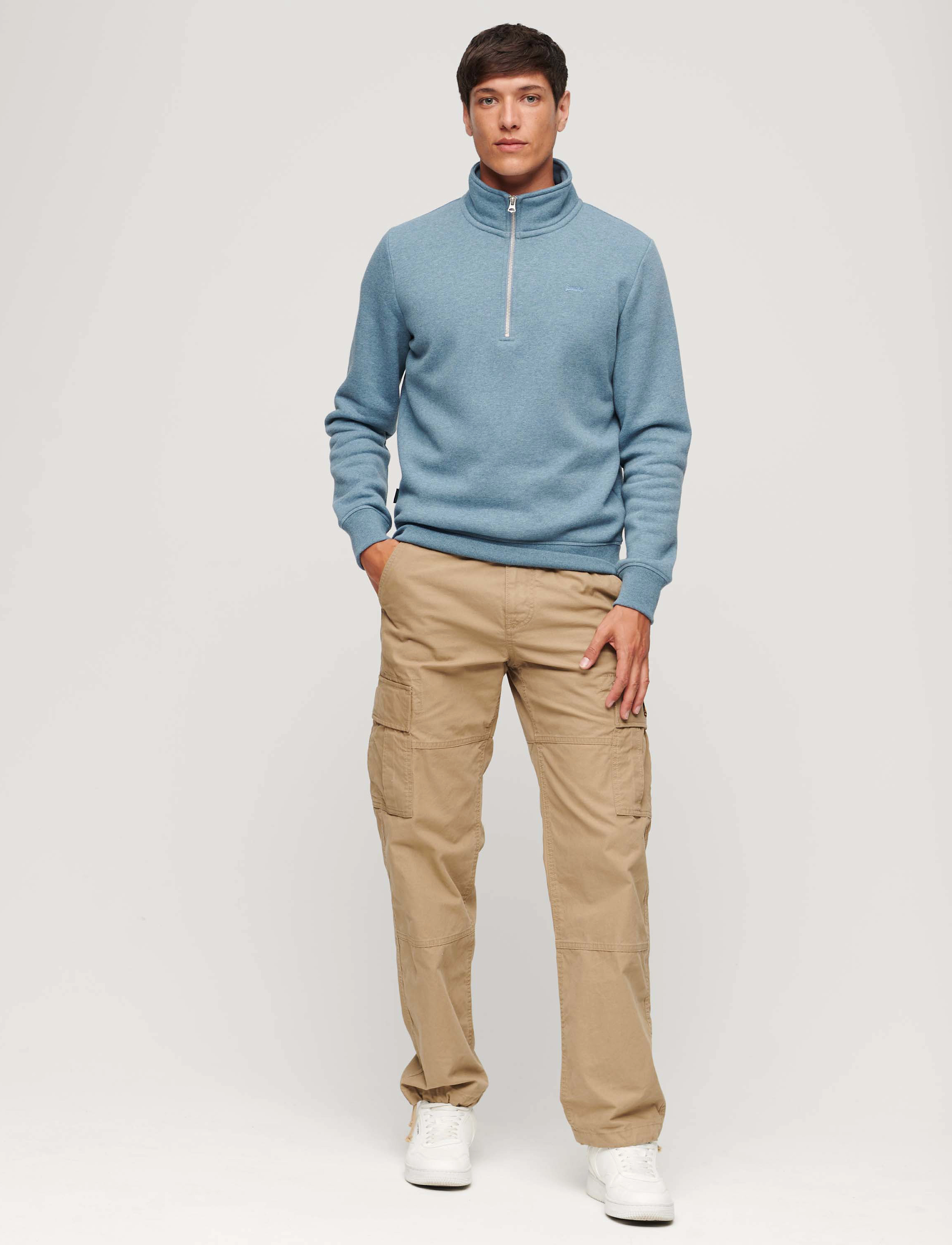 Superdry - ESSENTIAL HALF ZIP SWEATSHIRT - bluestone blue marl - 3