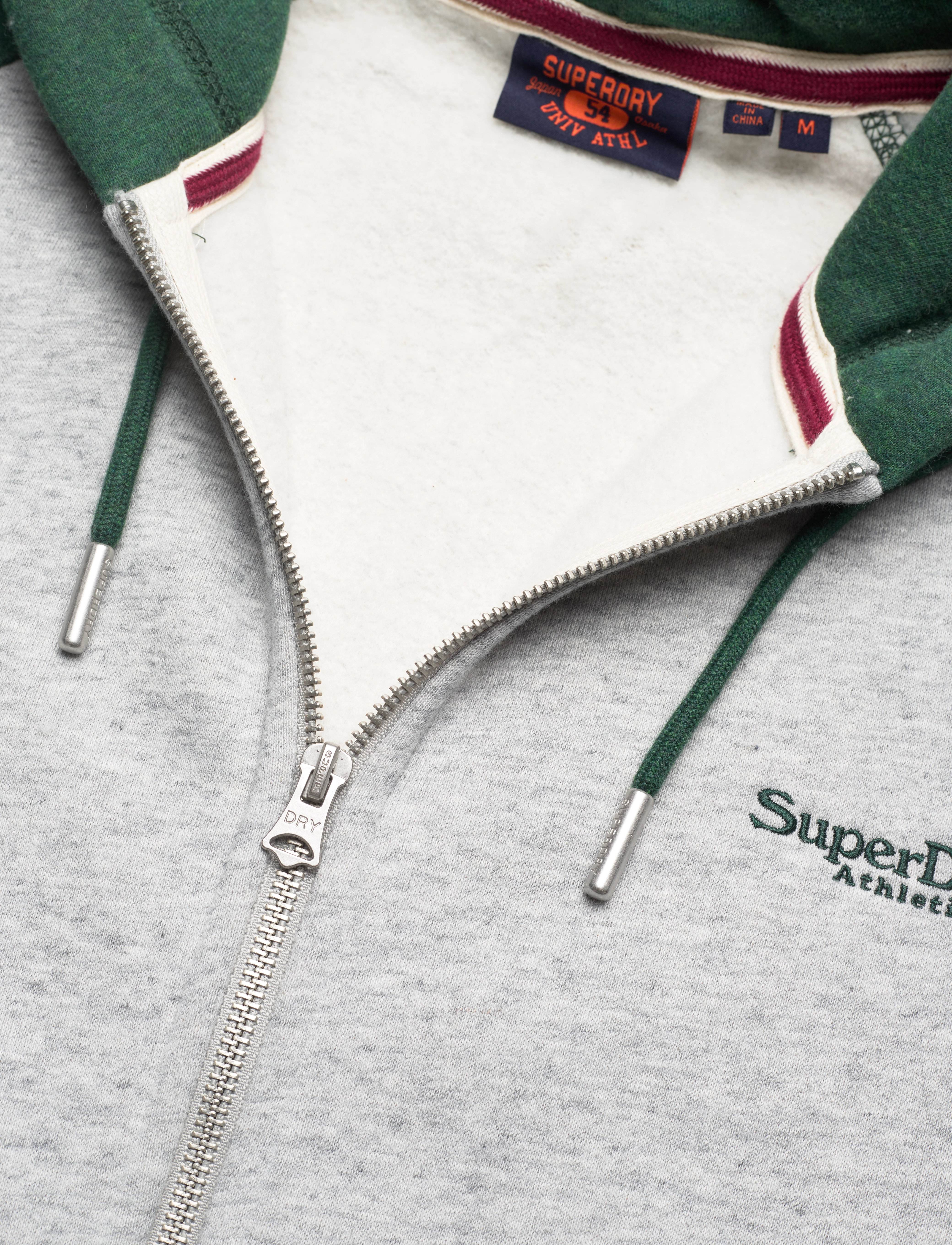 Superdry - ESSENTIAL BASEBALL ZIPHOOD - athletic grey marl/campus green marl - 2