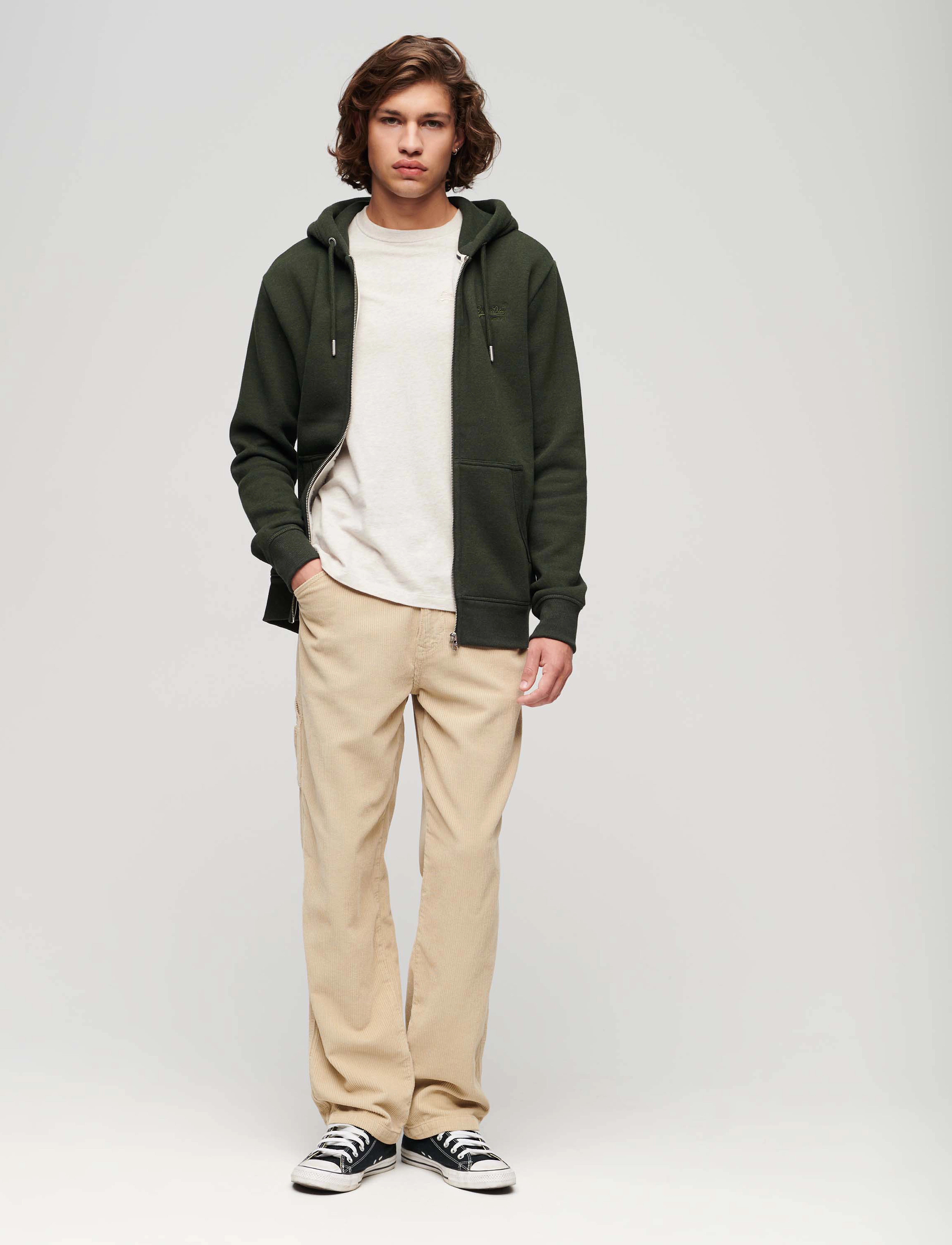 Superdry - ESSENTIAL LOGO ZIP HOODIE - dark olive marl - 3