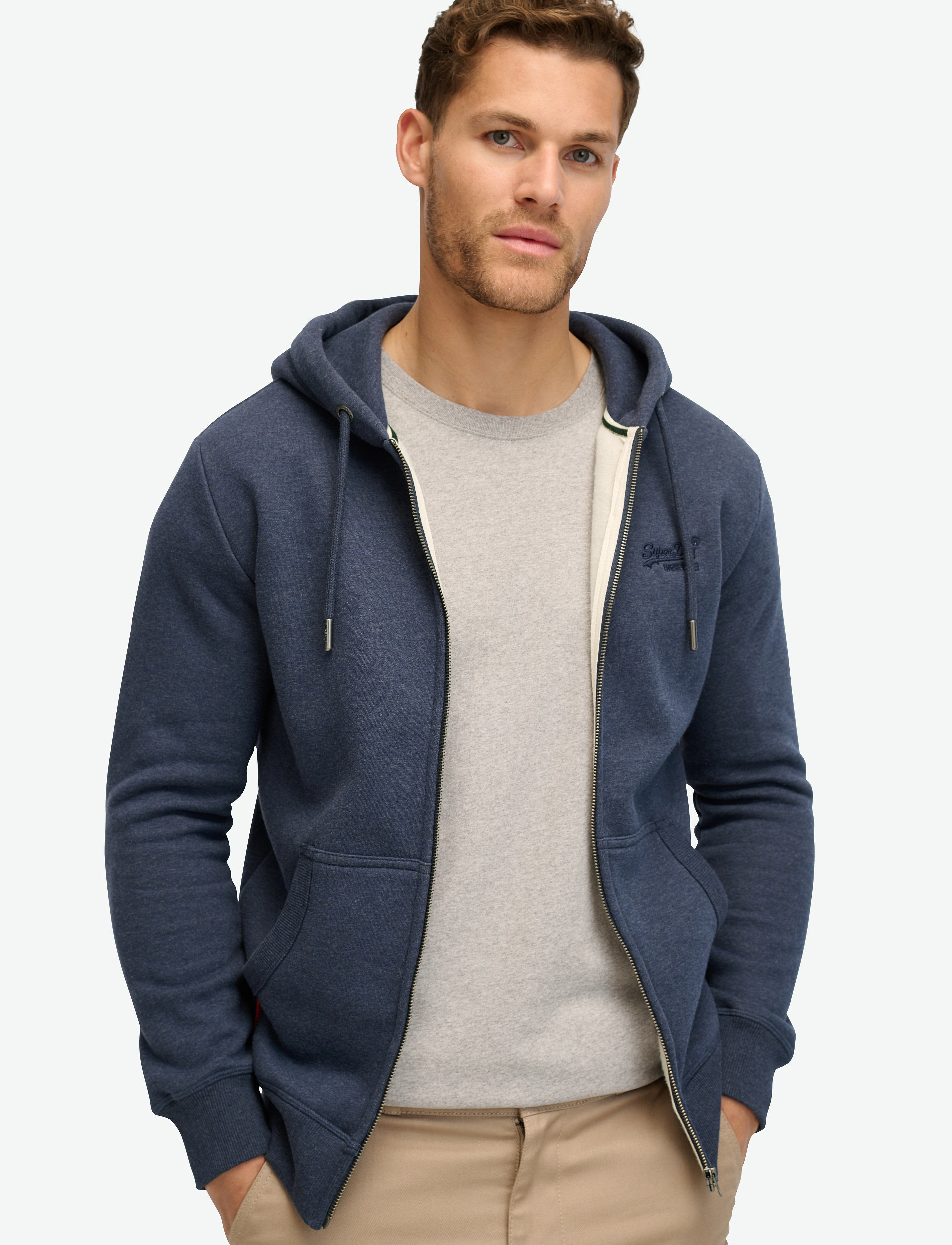 Superdry - ESSENTIAL LOGO ZIP HOODIE - heritage navy marl - 0