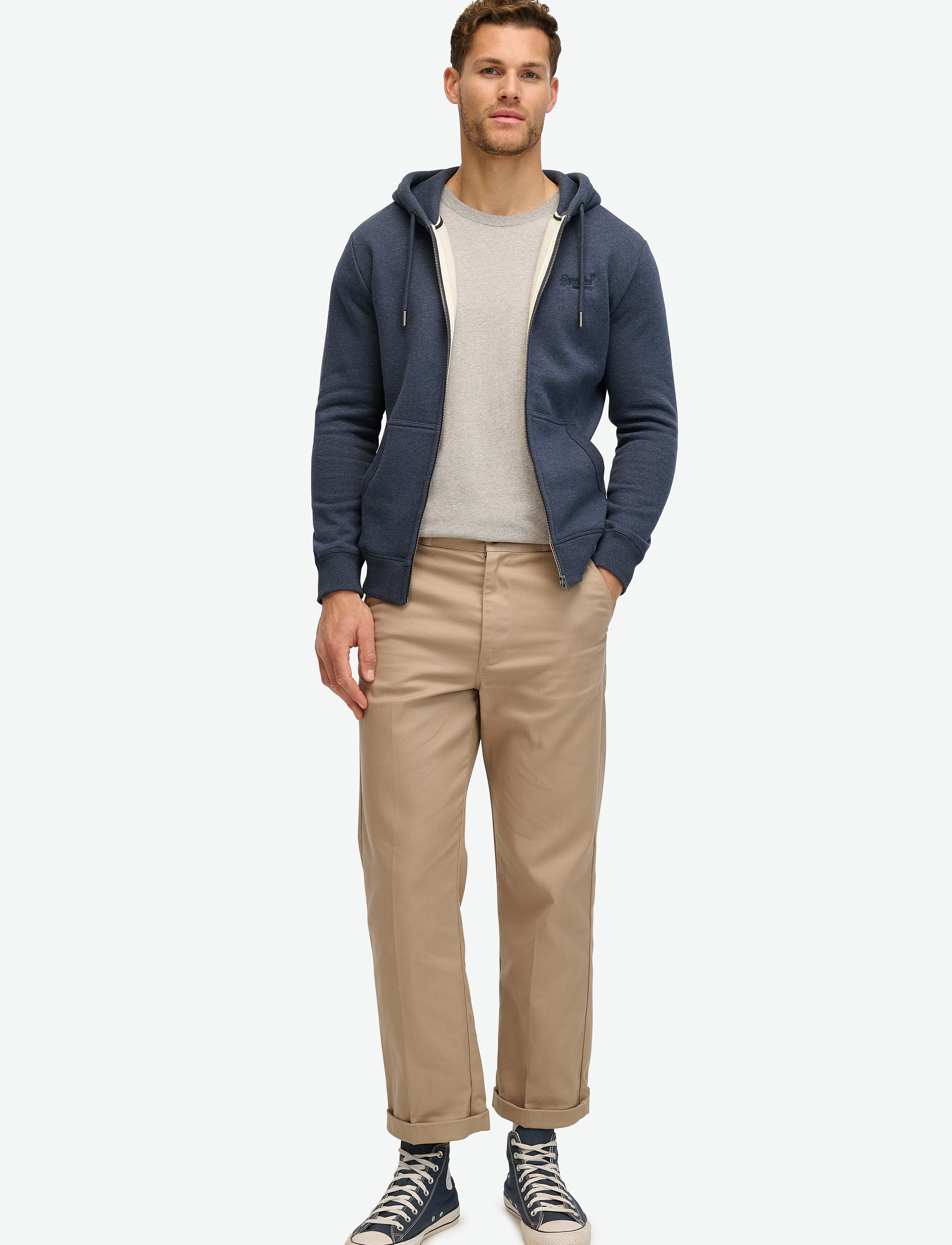 Superdry - ESSENTIAL LOGO ZIP HOODIE - heritage navy marl - 3