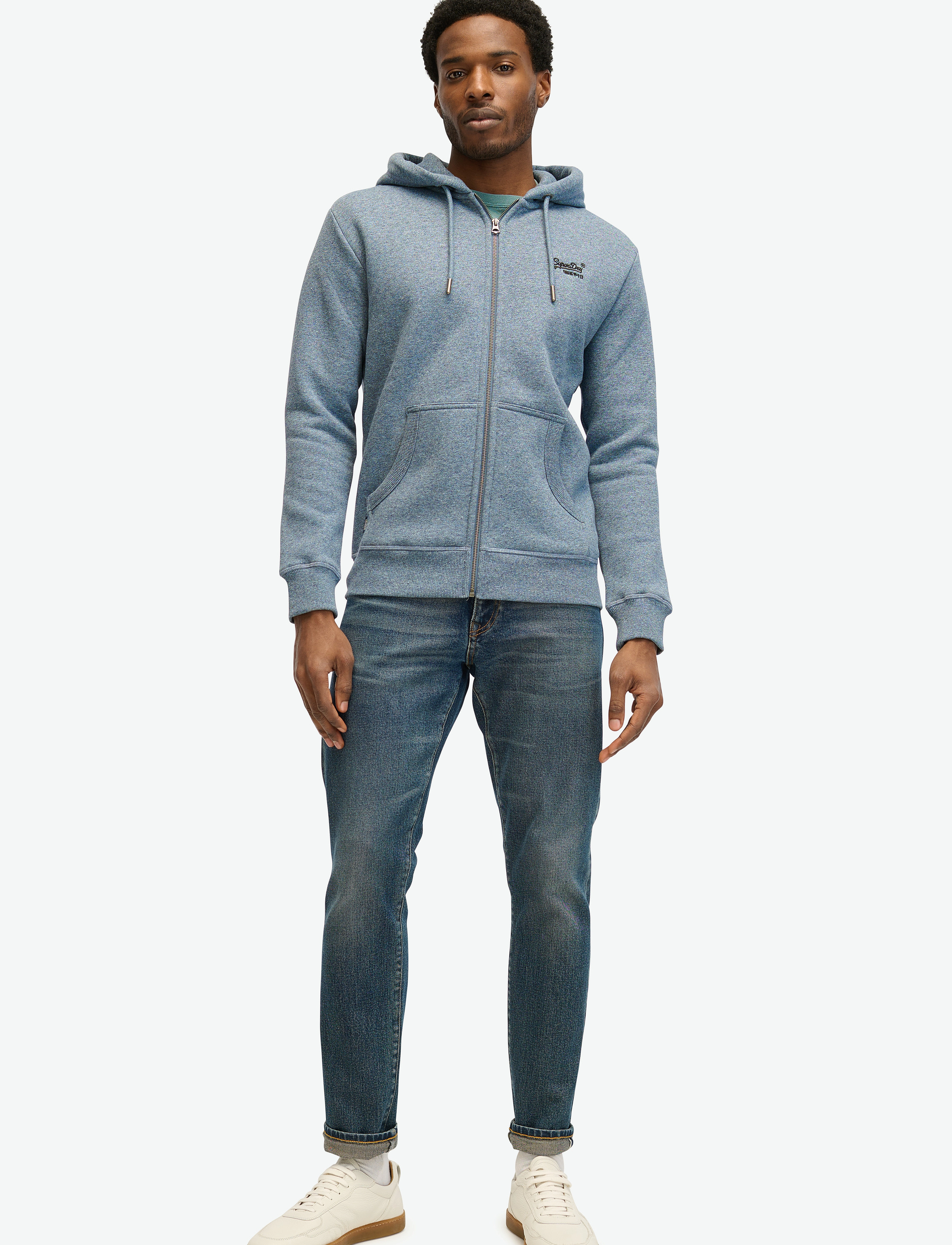Superdry - ESSENTIAL LOGO ZIP HOODIE - selvedge blue grit - 2