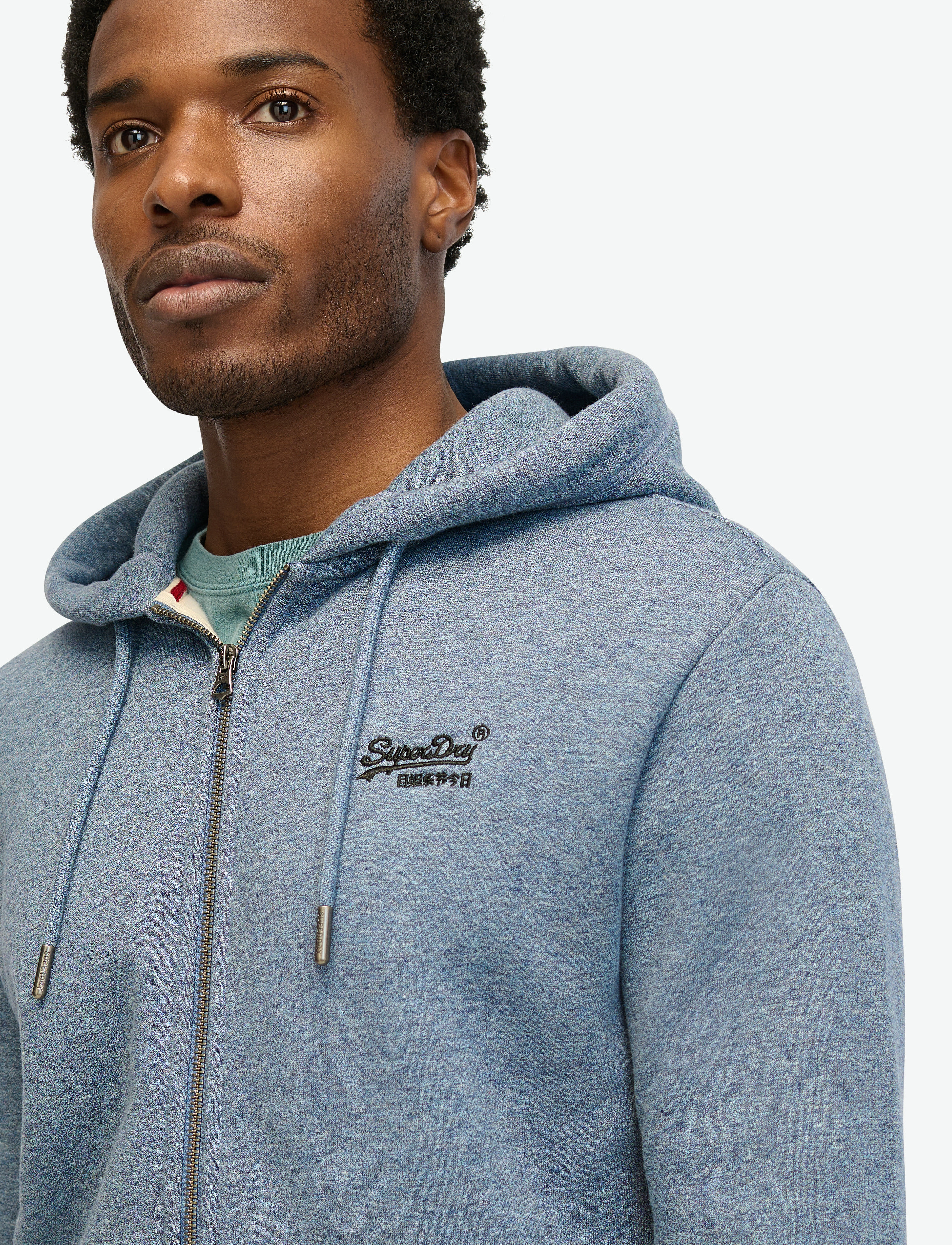 Superdry - ESSENTIAL LOGO ZIP HOODIE - selvedge blue grit - 5