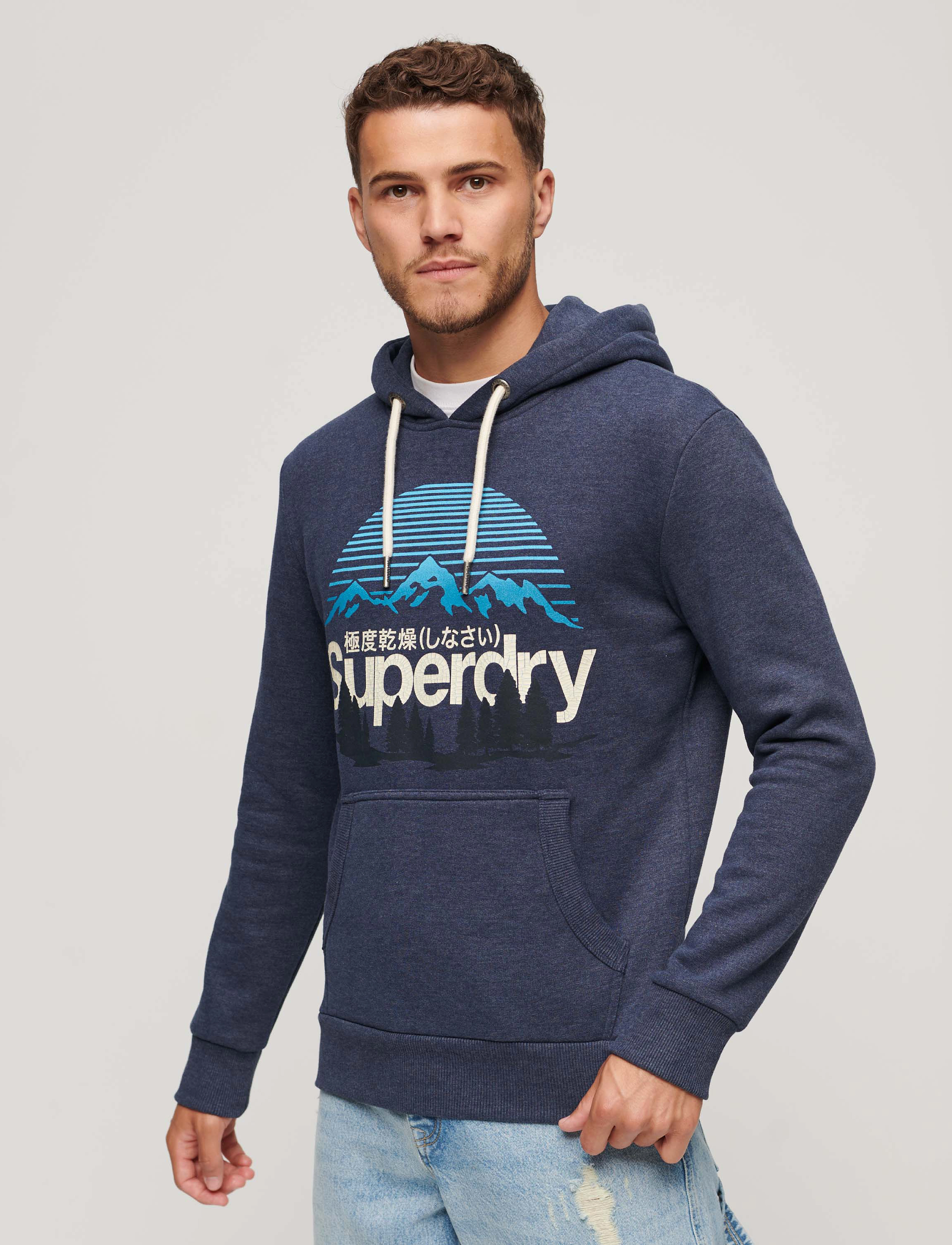 Superdry - CL GREAT OUTDOORS GRAPHIC HOOD - vintage navy marl - 2